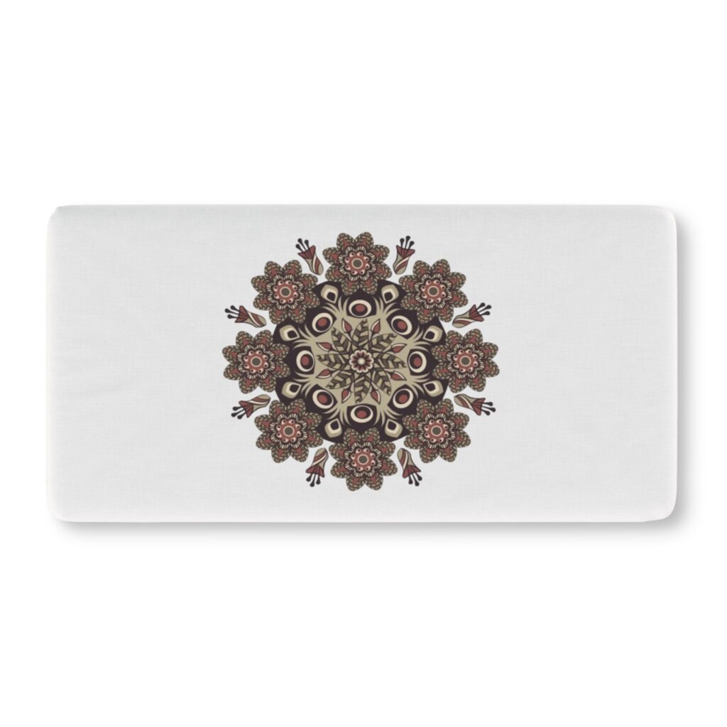 Boho Floral Mandala Crib Sheet — Neutral Baby Fitted Sheet