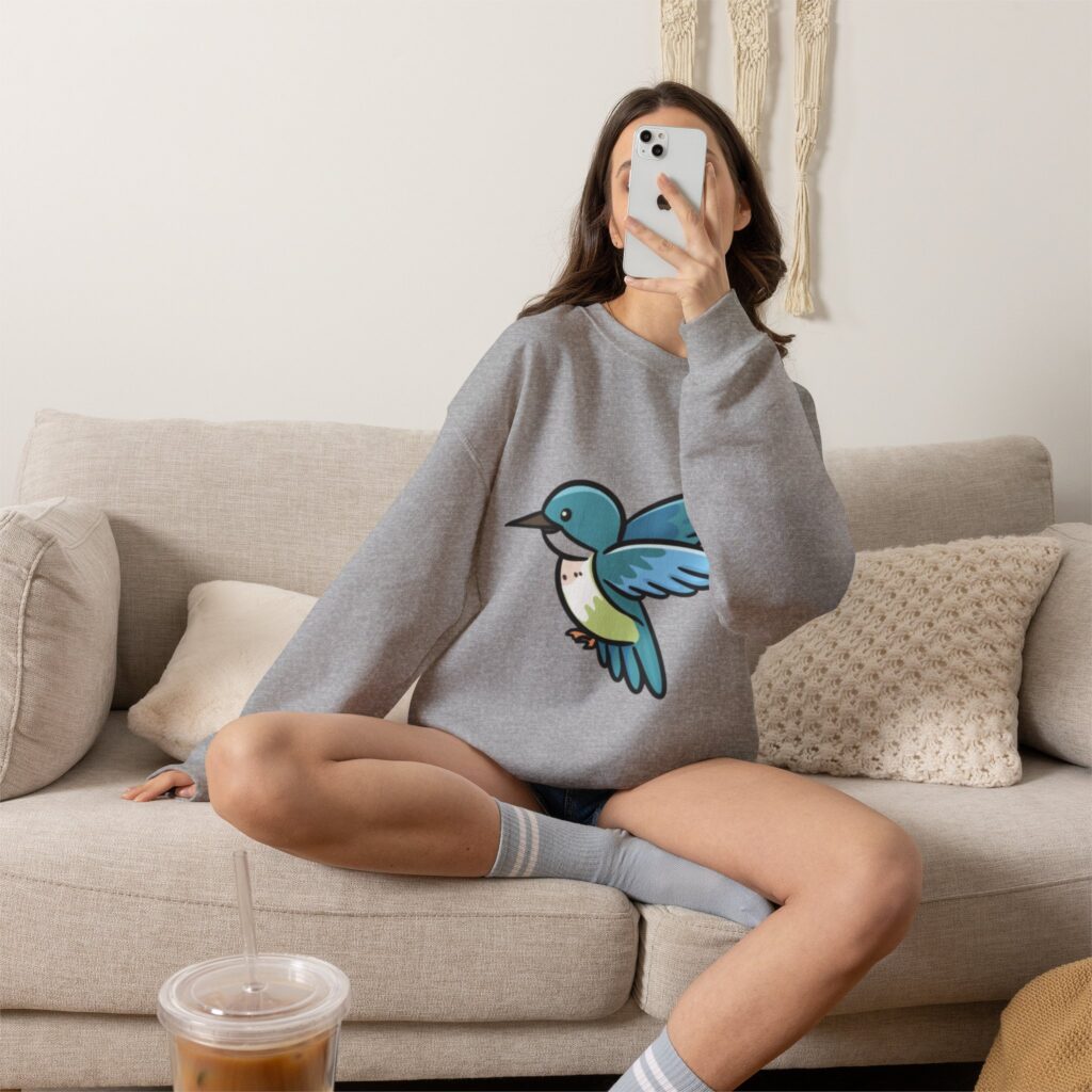 Hummingbird Sweatshirt – Colorful Bird Nature Lover Crewneck