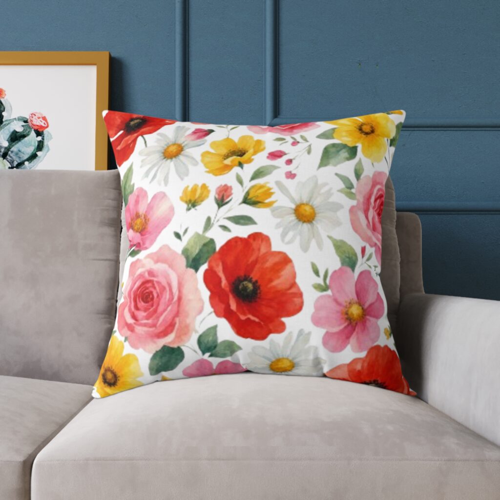 Floral Garden Square Pillow