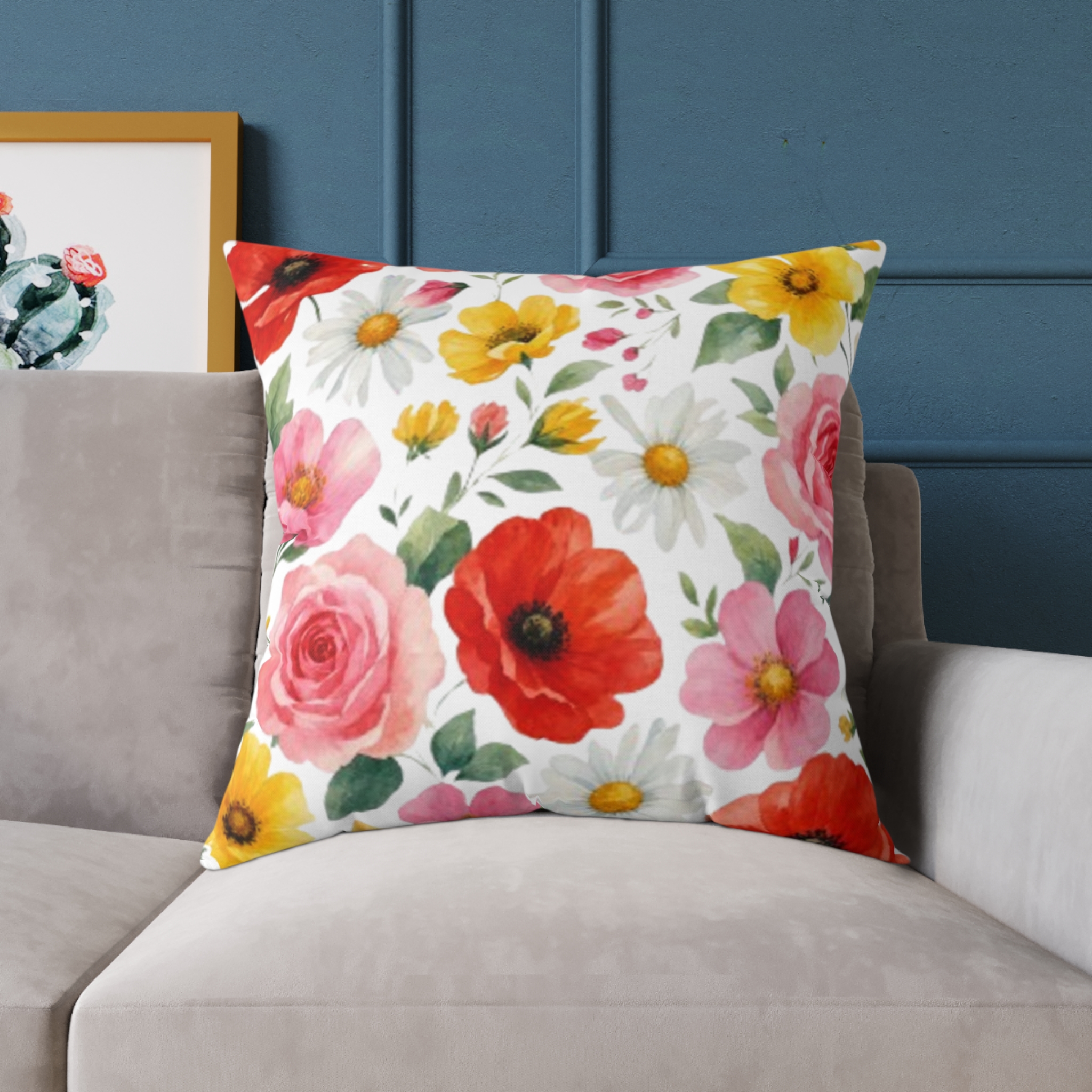 Floral Garden Square Pillow