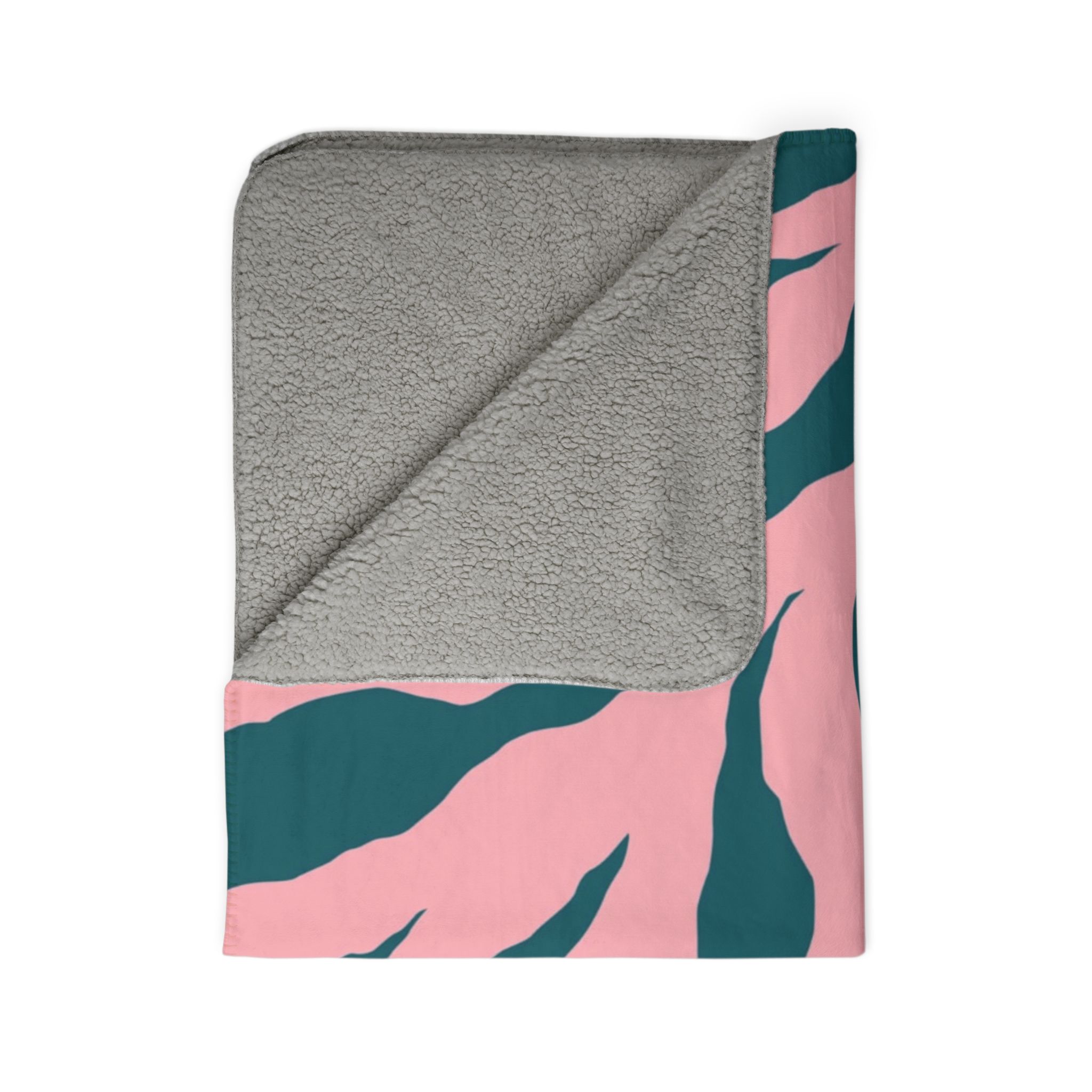 Pink Teal Zebra Print Sherpa Blanket — Cozy Fleece Throw for Home, Dorm & Gifts - Image 14