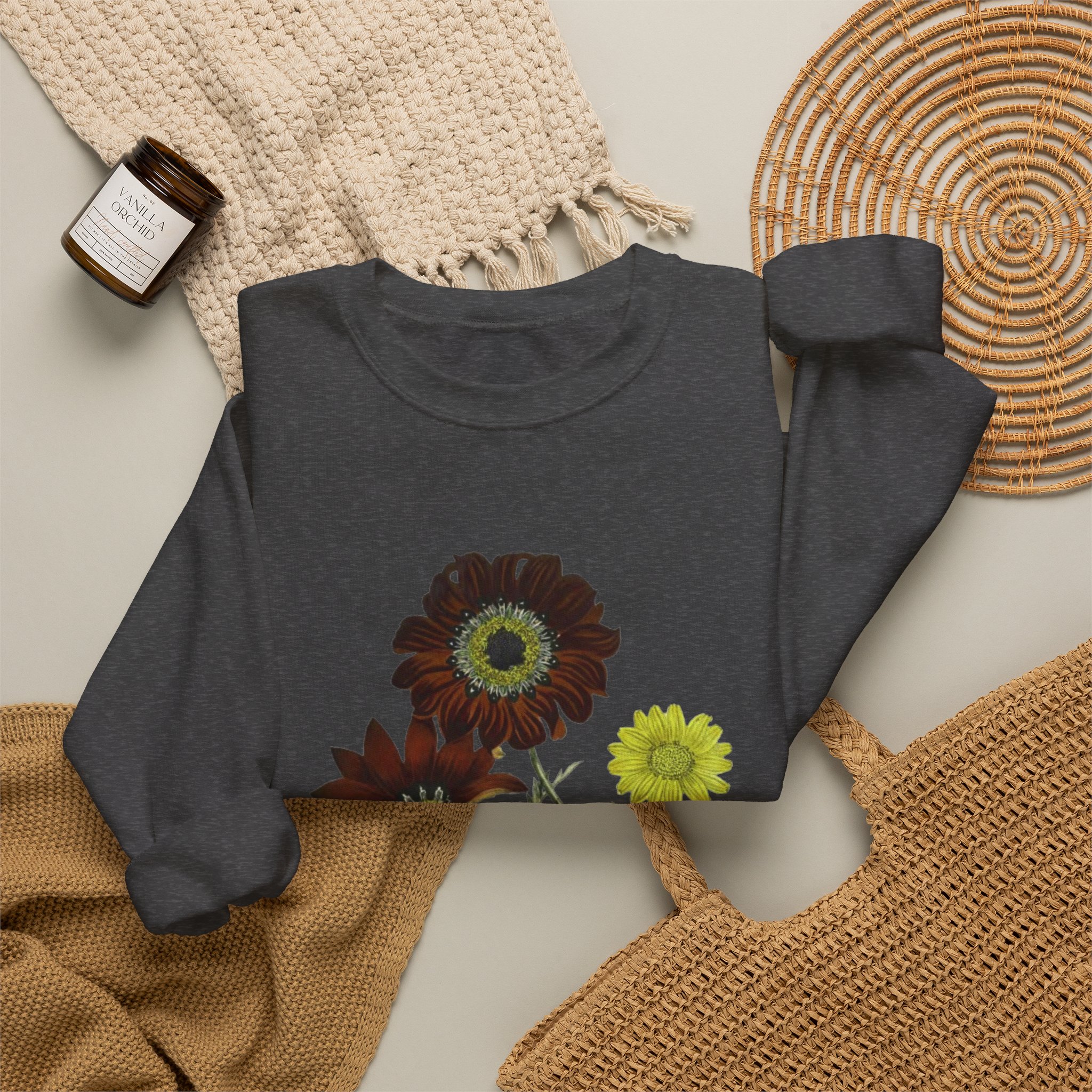 Watercolor Poppy Flowers Crewneck Sweatshirt | Floral Minimalist Art - Image 44