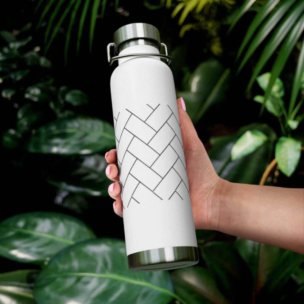 Geometric Herringbone Insulated Water Bottle