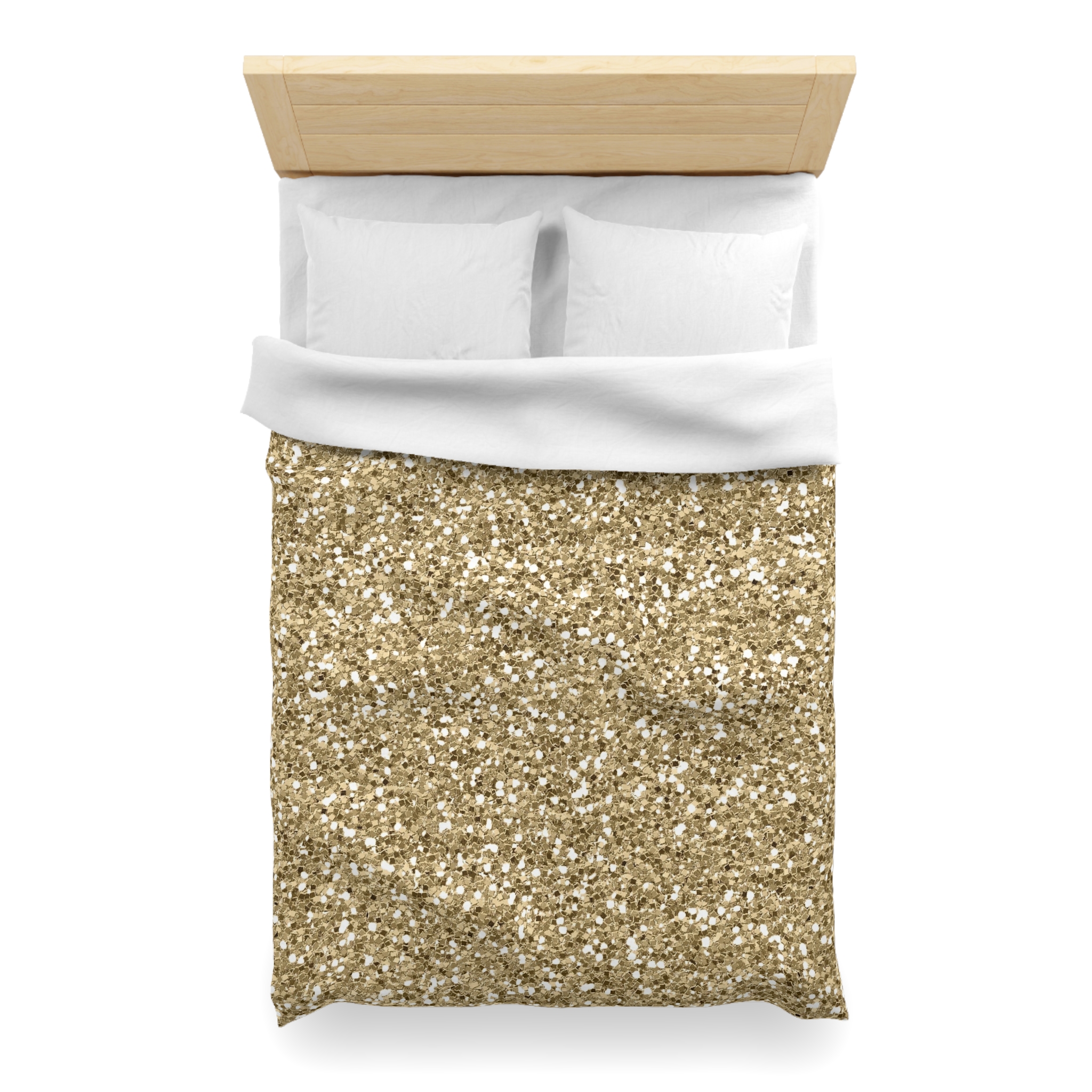 Gold Glitter Microfiber Duvet Cover — Sparkling Metallic Bedding - Image 23