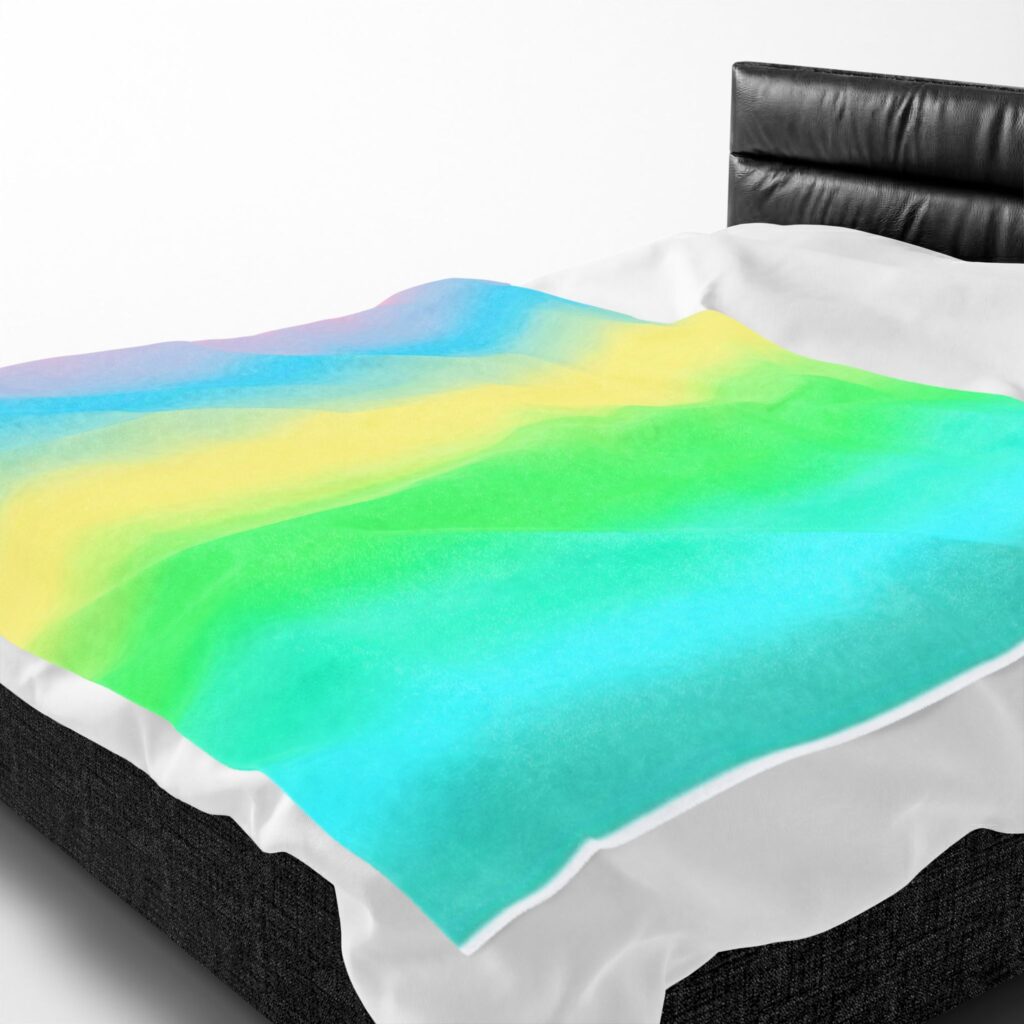 Pastel Rainbow Gradient Velveteen Plush Blanket