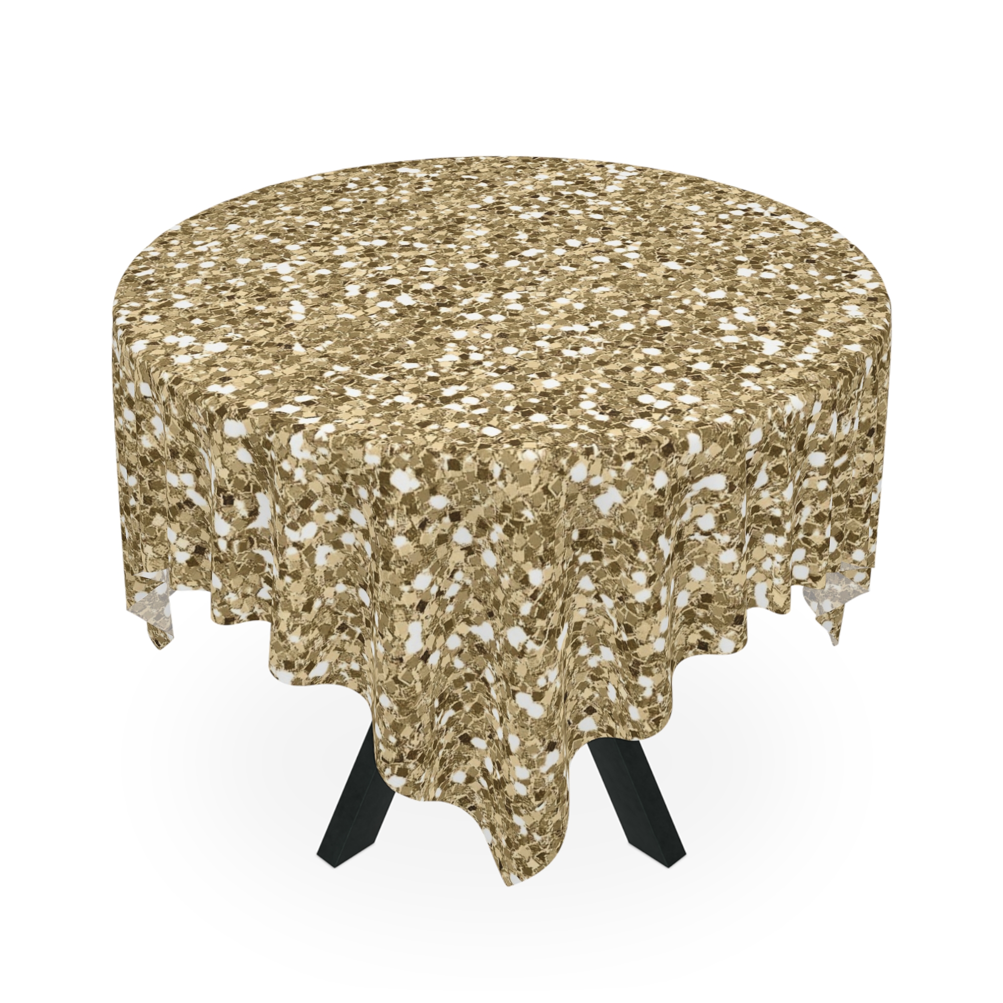 Gold Glitter Party Tablecloth — Sparkling Sequin Print Table Cover for Weddings, New Year & Holiday Tables - Image 4