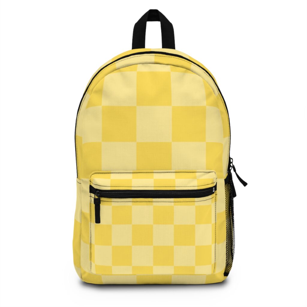 Yellow Checkerboard Backpack | Retro Checker Pattern