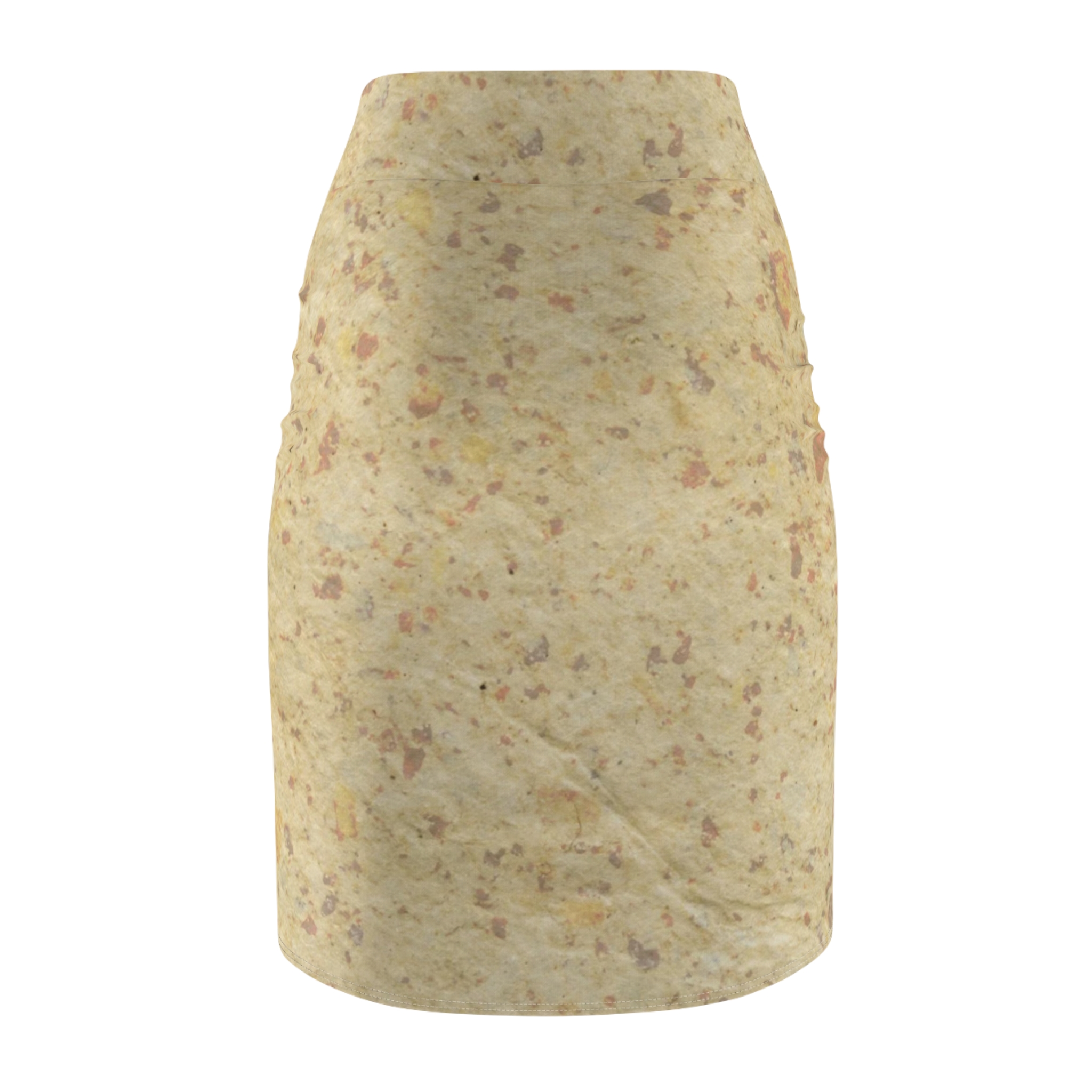 Women's Pencil Skirt – Neutral Abstract Marble Print - Image 3