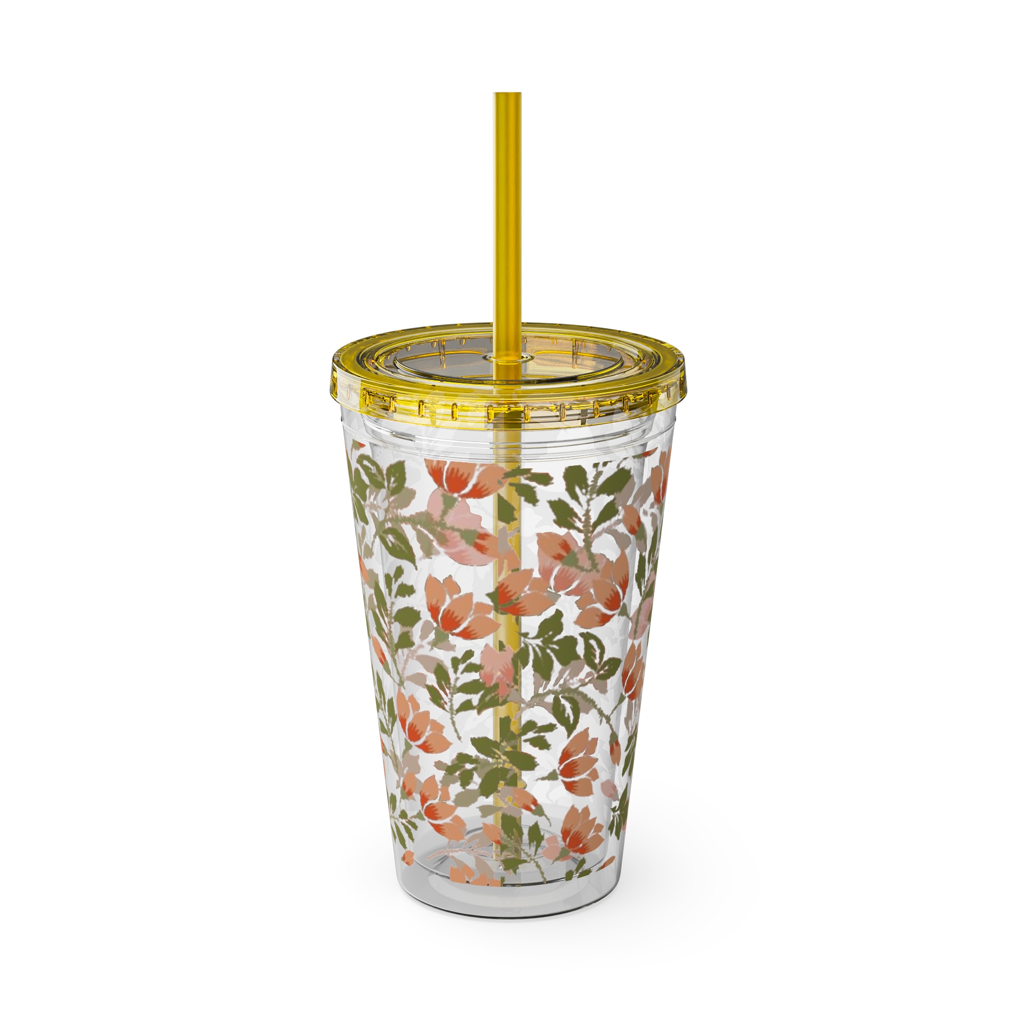 Floral Tumbler with Straw, 16oz - Image 13