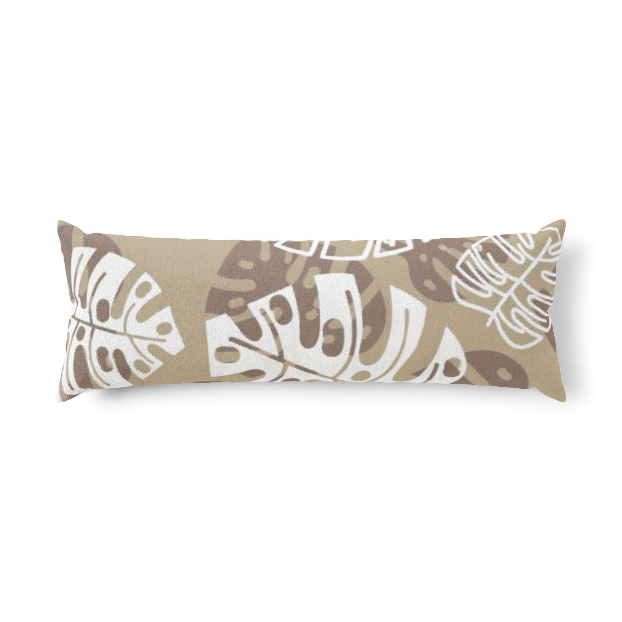 Tropical Monstera Leaf Body Pillow – Neutral Botanical Bedroom Decor - Image 4