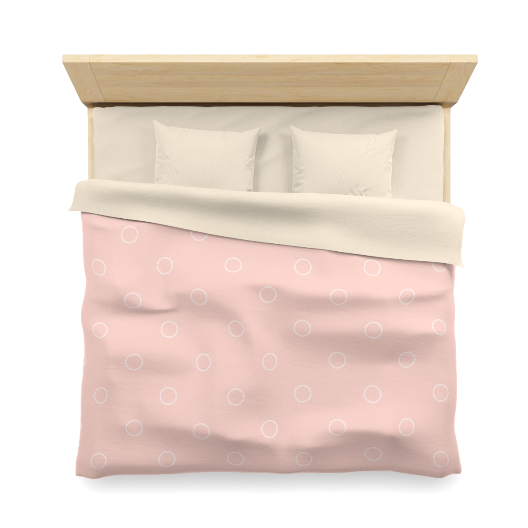 Pink Minimalist Circle Pattern Microfiber Duvet Cover - Image 17