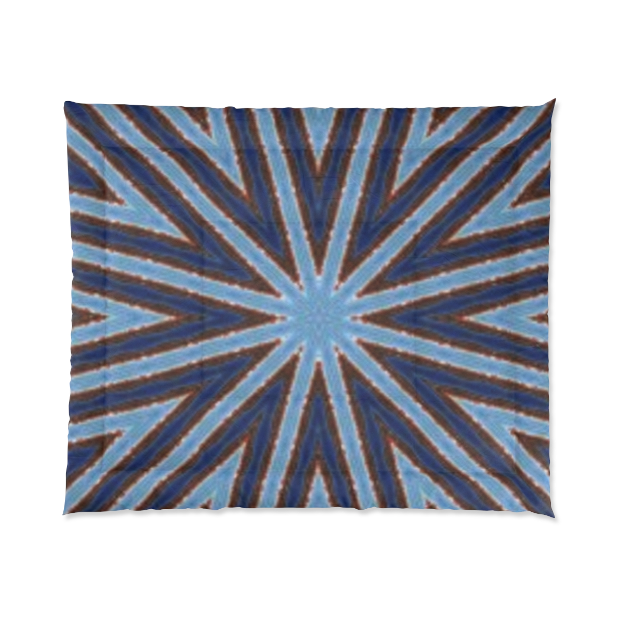 Blue and Brown Geometric Starburst Comforter - Image 2