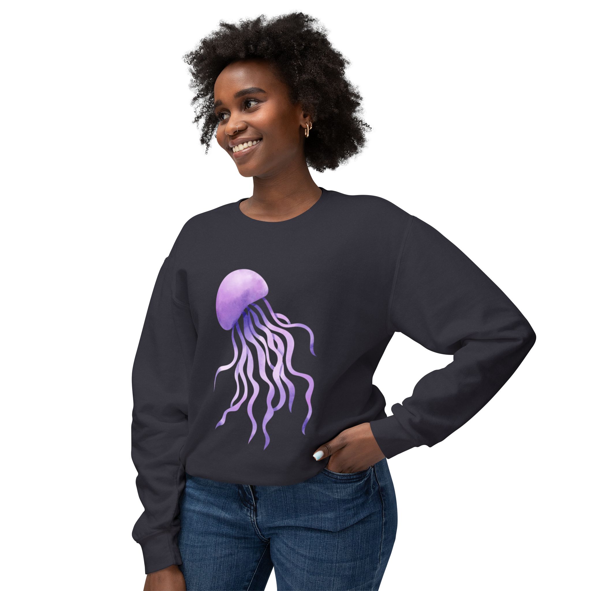 Purple Jellyfish Ocean-Inspired Sweatshirt - Image 47