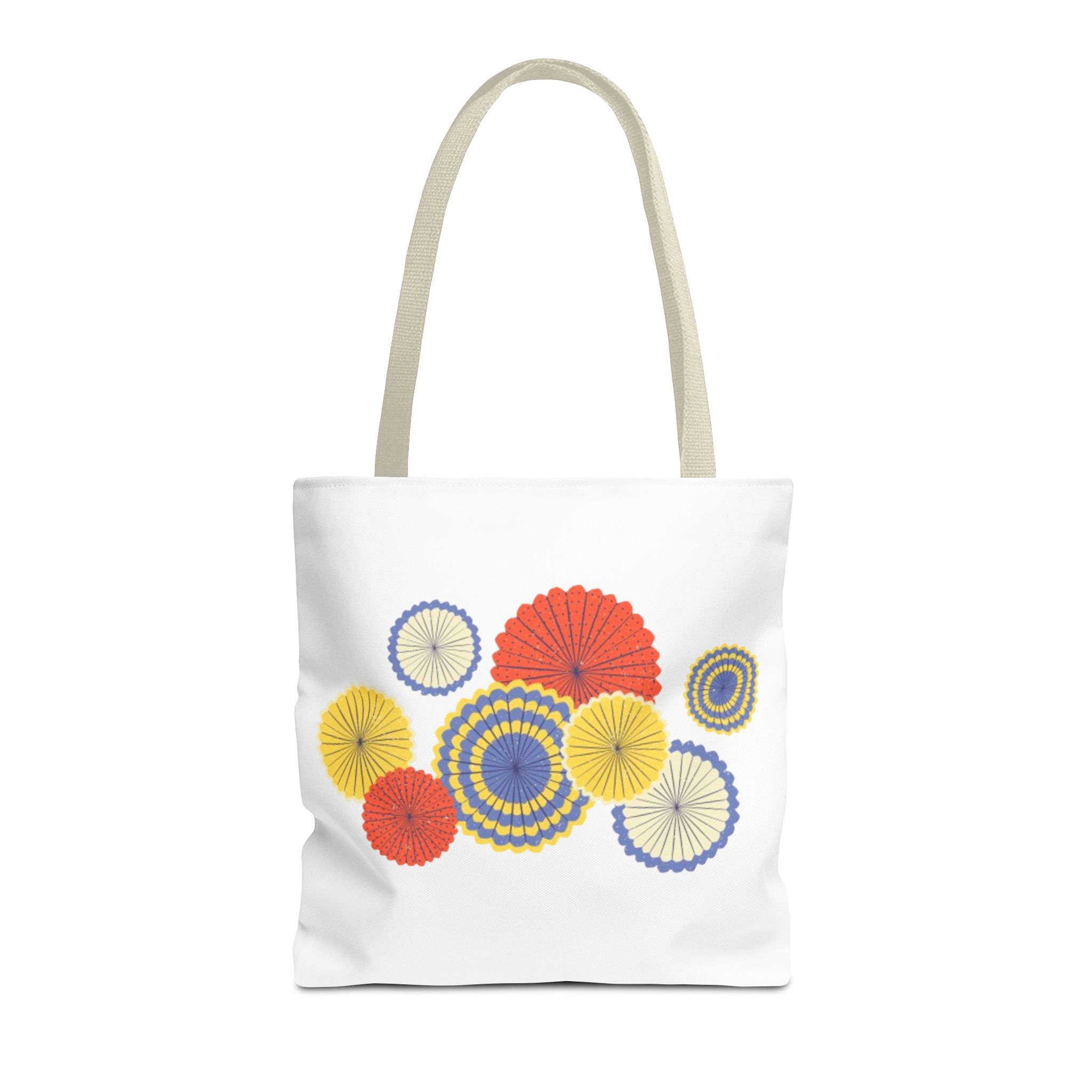 Floral Paper Fans Tote Bag — Colorful Retro Sunburst Design - Image 41