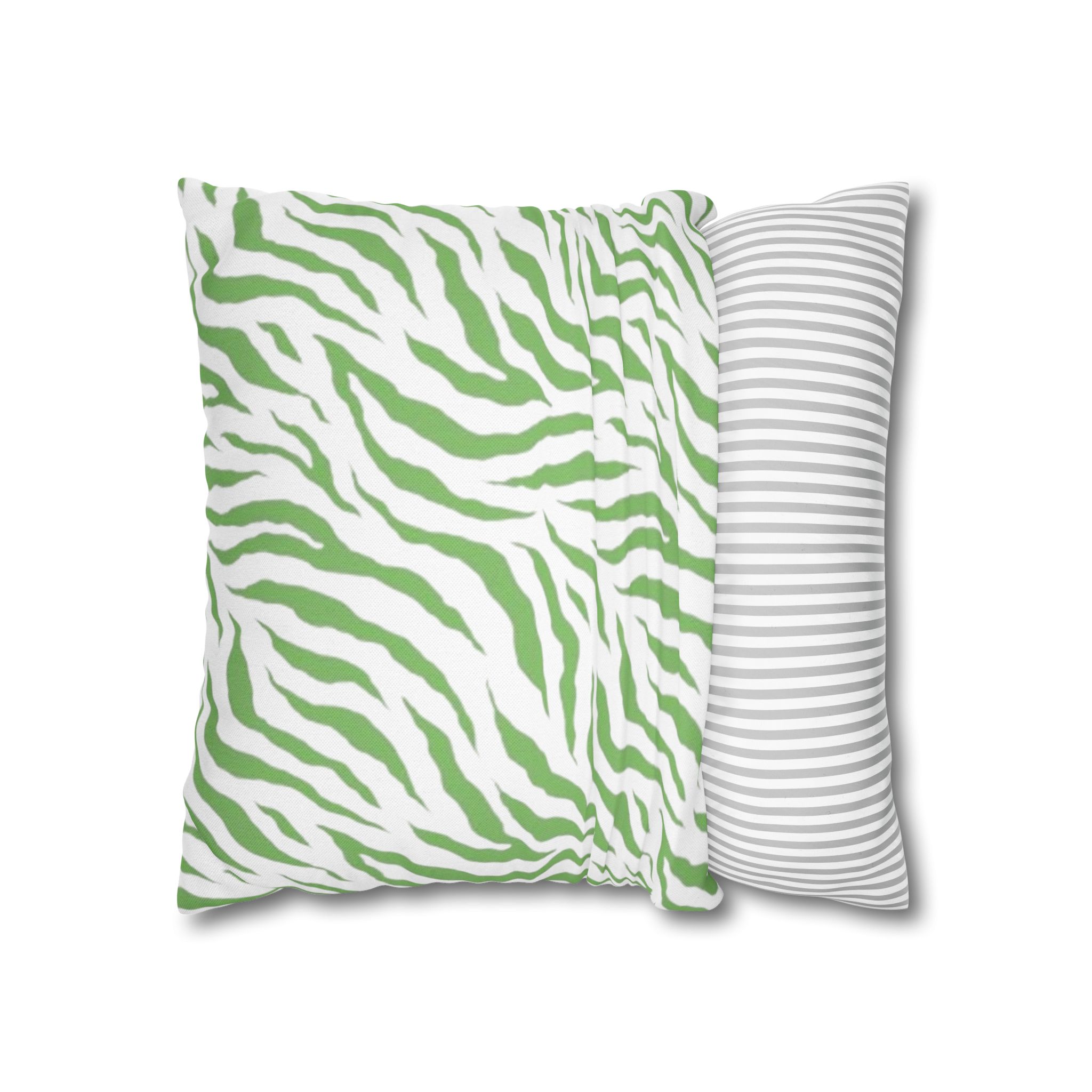 Green Zebra Print Square Pillowcase - Image 12