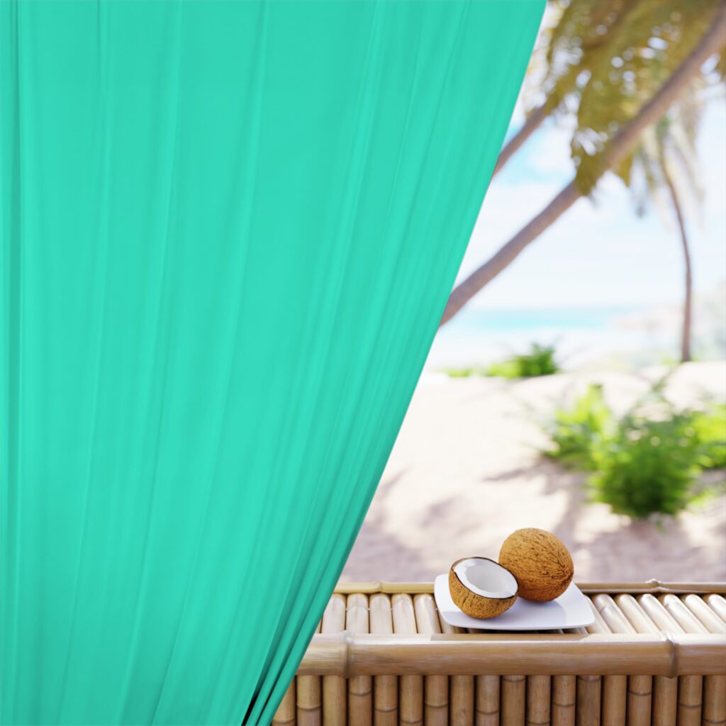 Teal Window Curtain