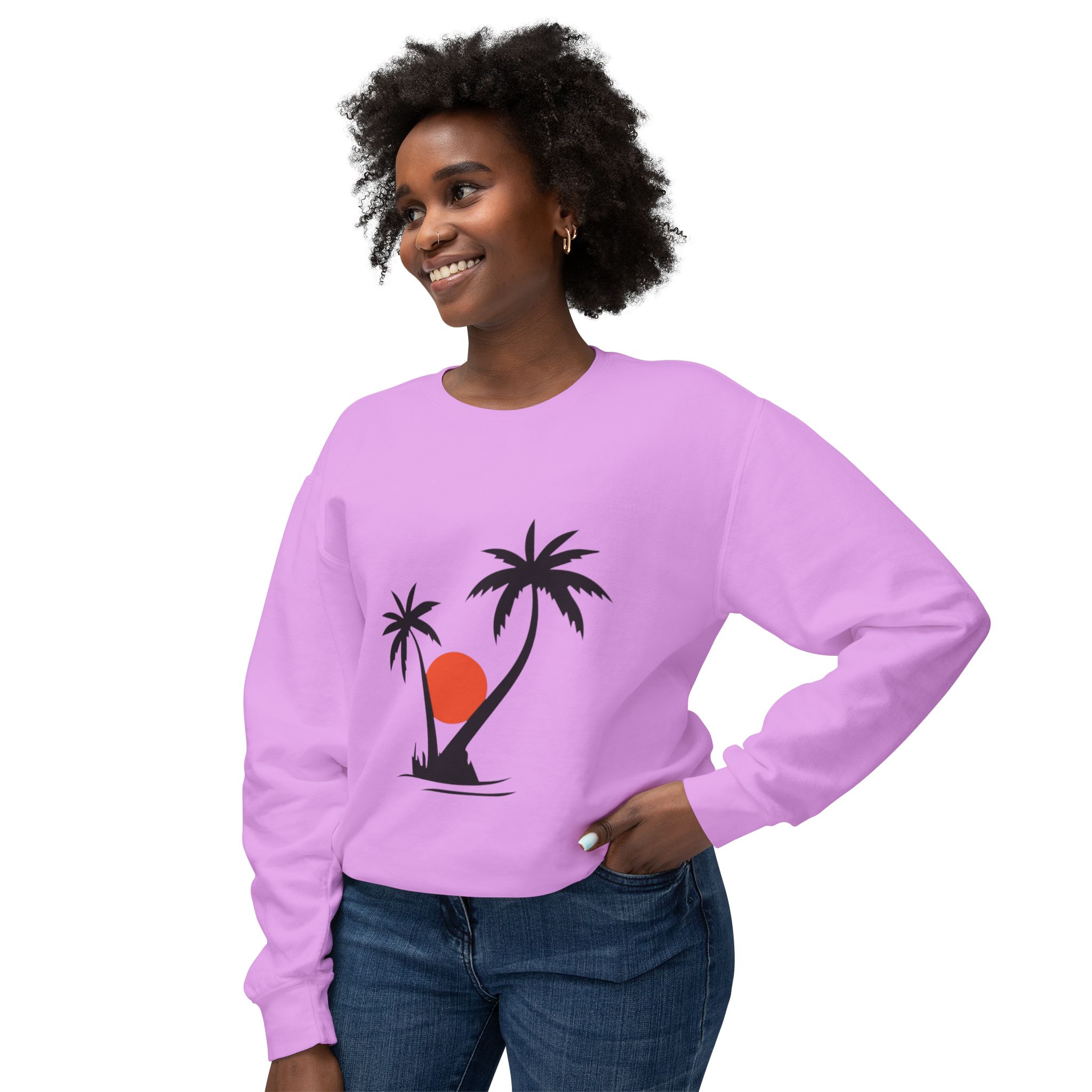 Tropical Sunset Palm Tree Sweatshirt - Image 63