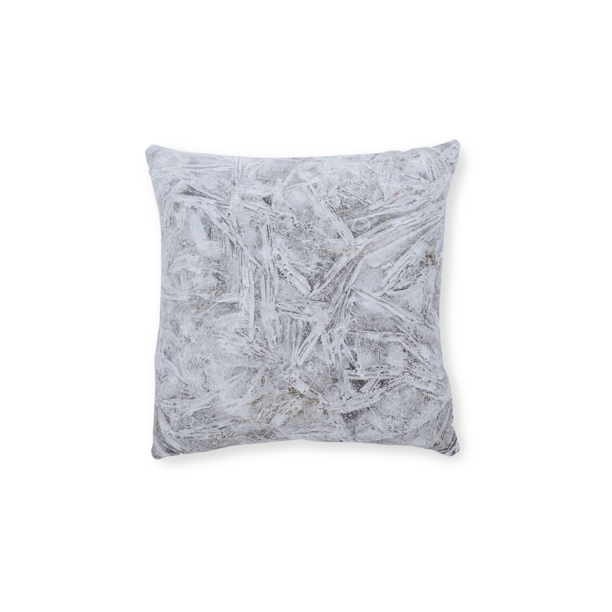 Frosted Ice Texture Square Pillow — Winter Snowflake Accent Cushion - Image 5