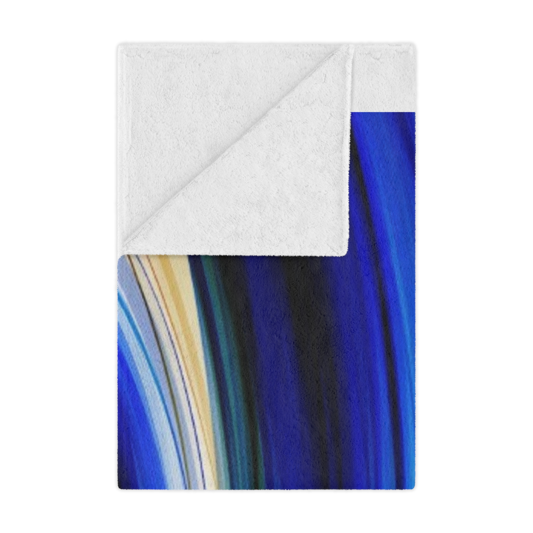 Abstract Blue Waves Minky Blanket - Image 11