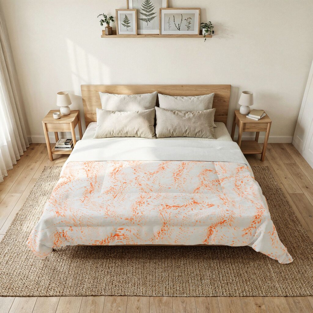 Peach Marble Cotton Comforter