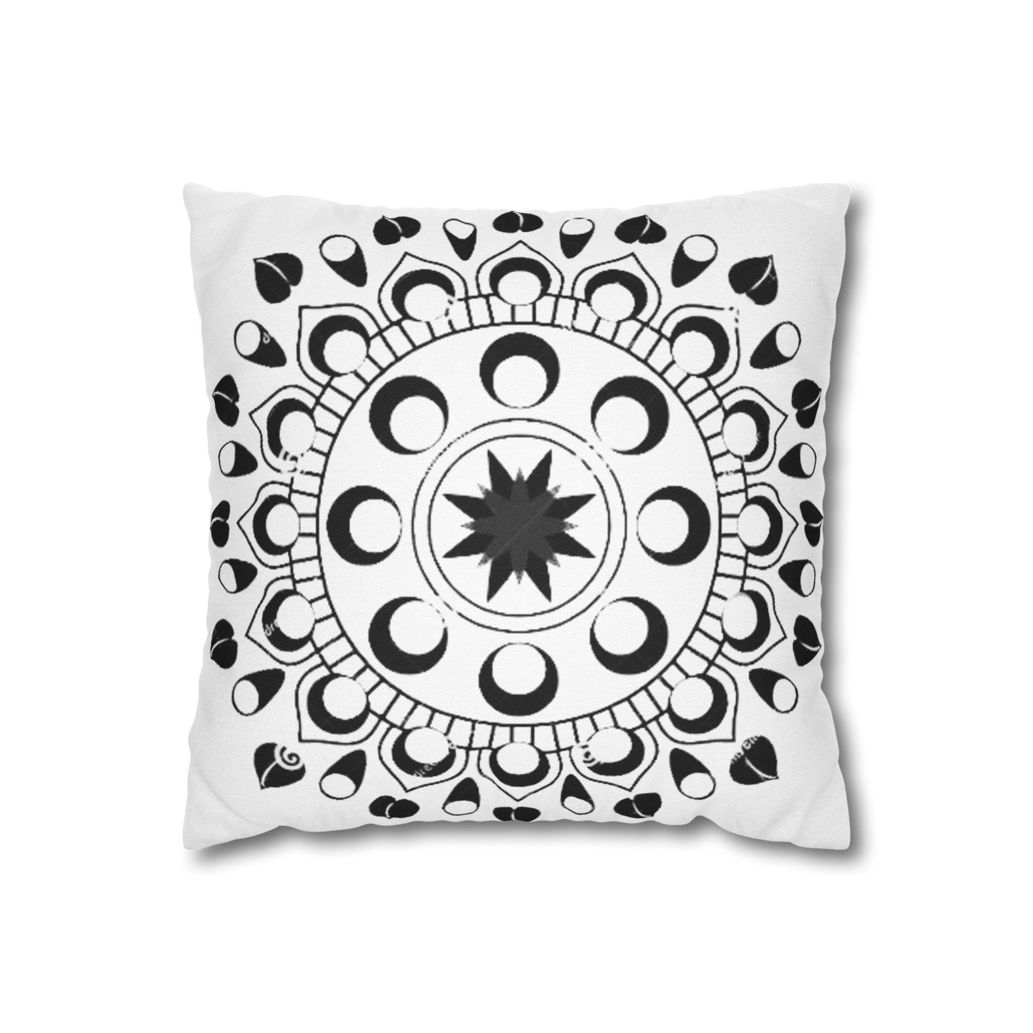 Celestial Moon Phases Mandala Square Pillowcase - Image 2