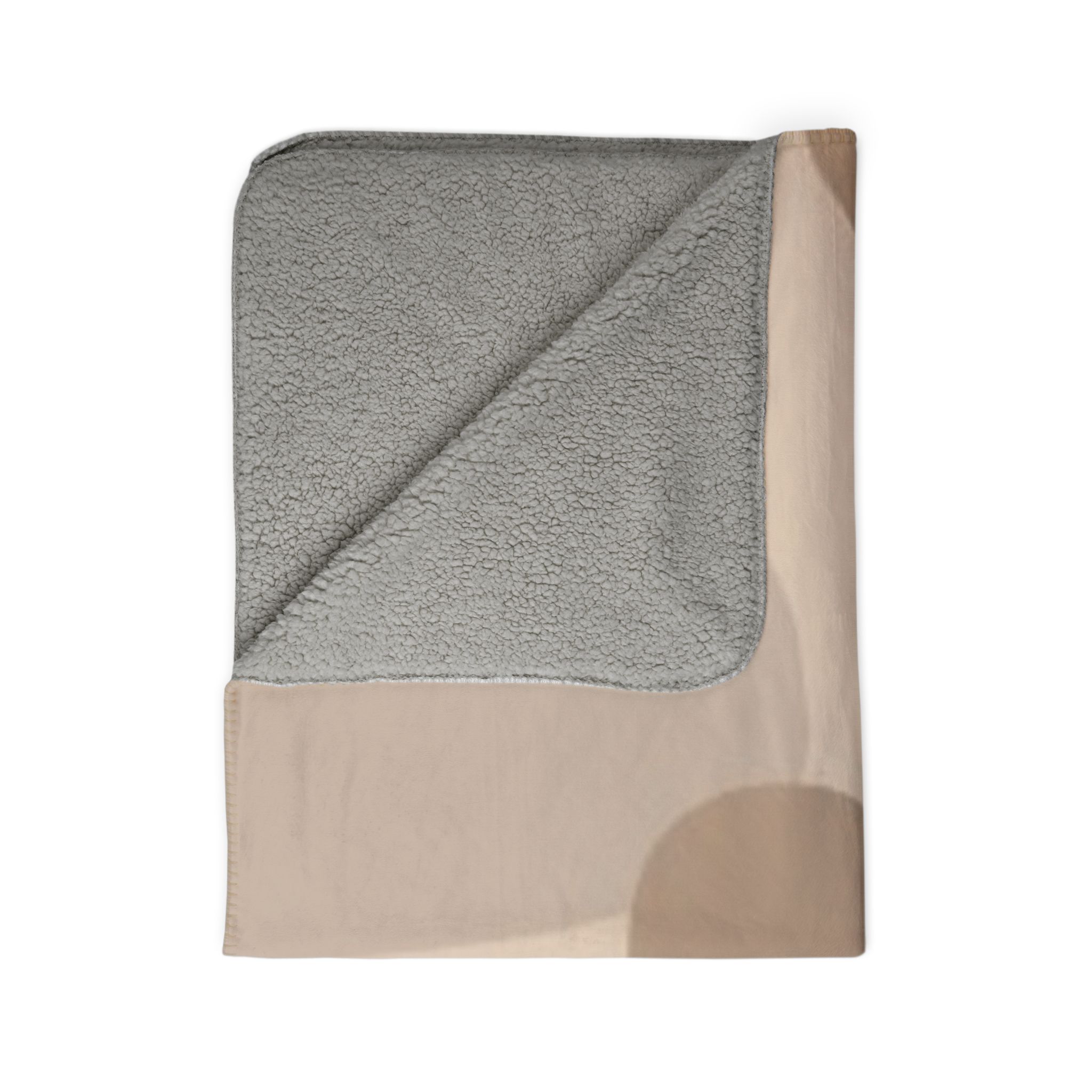 Abstract Neutral Shapes Sherpa Blanket — Cozy Beige Fleece Throw - Image 9