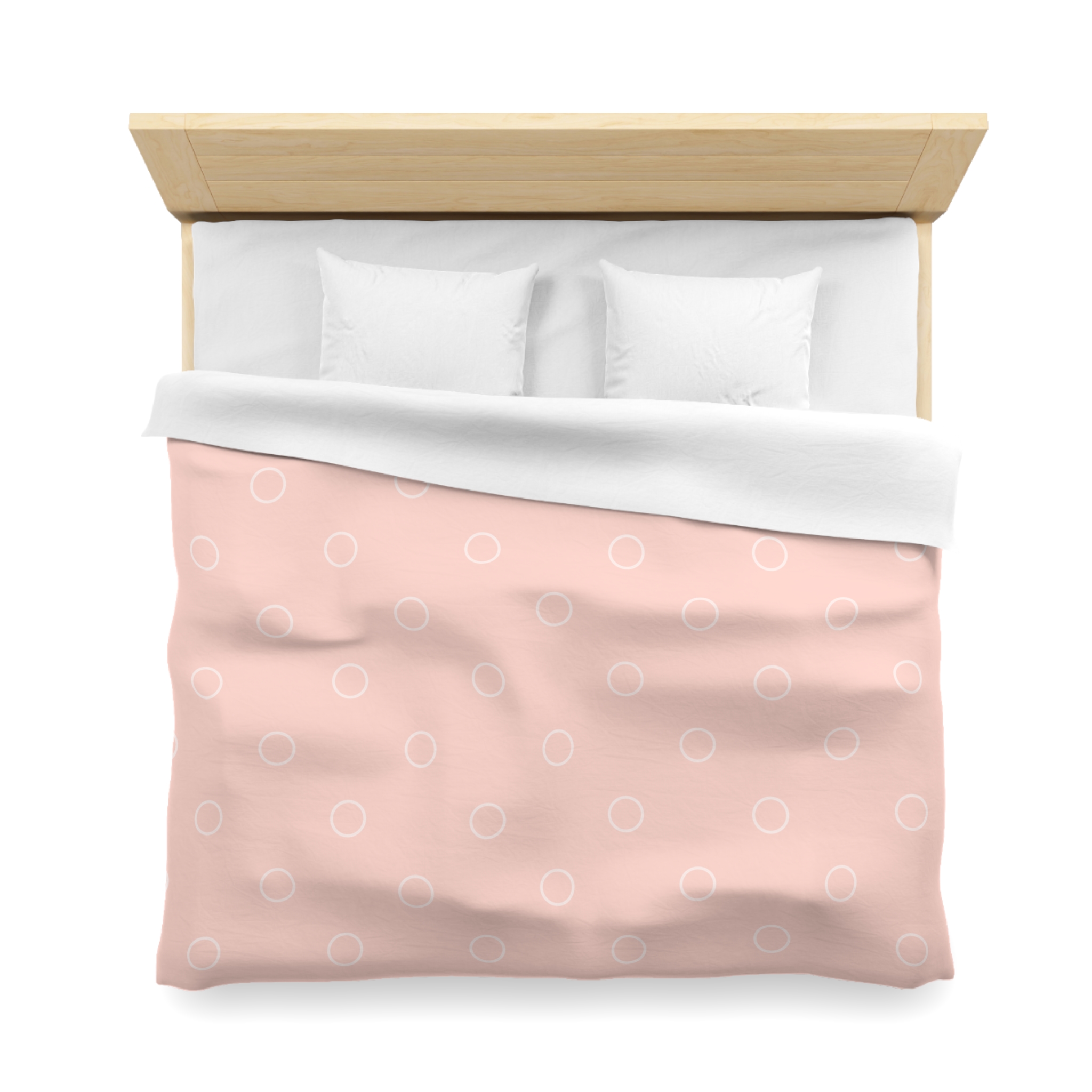 Pink Minimalist Circle Pattern Microfiber Duvet Cover - Image 3