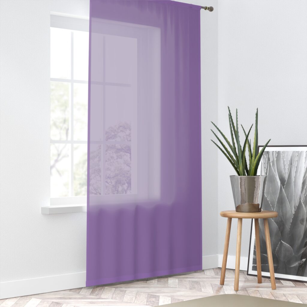Sheer Purple Window Curtain