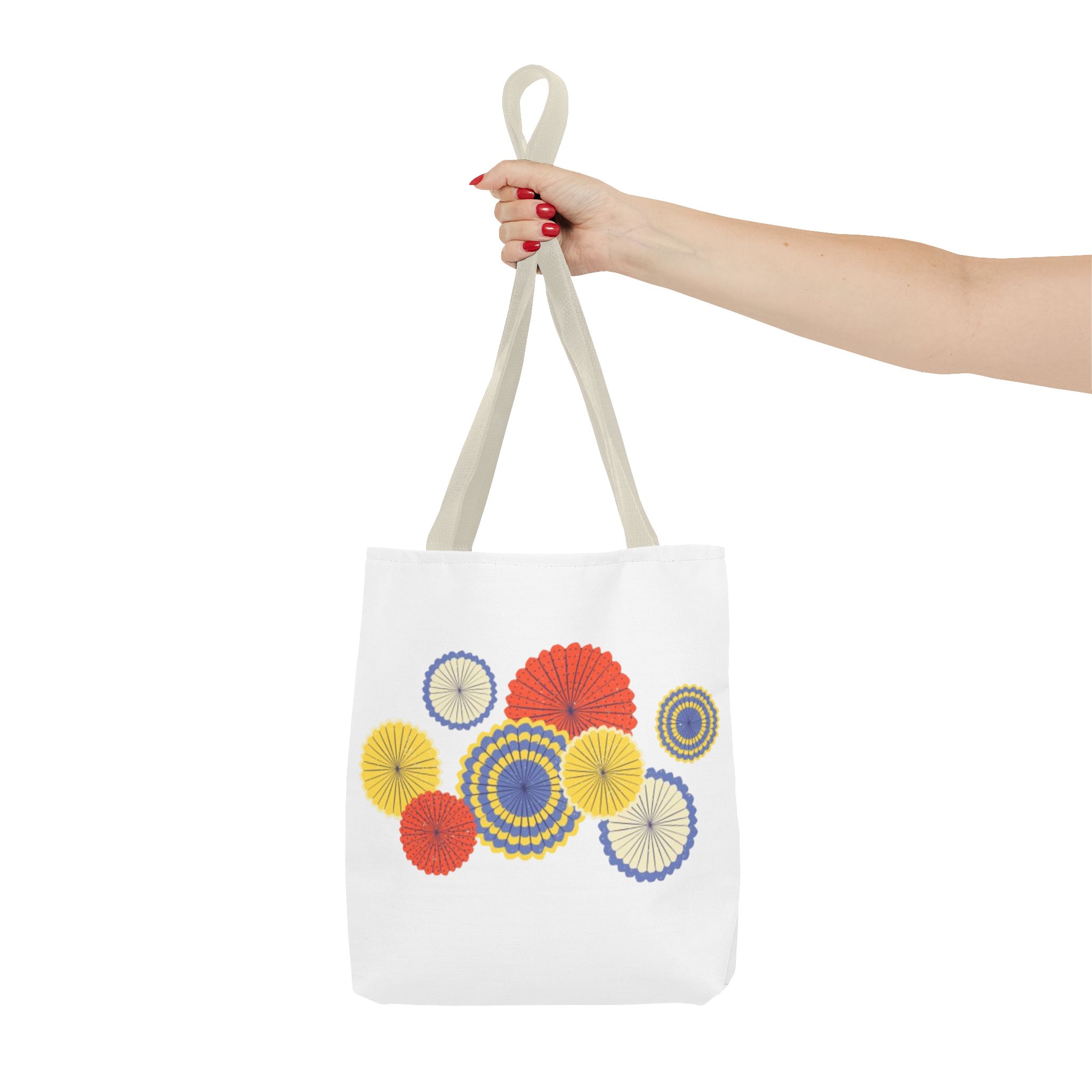 Floral Paper Fans Tote Bag — Colorful Retro Sunburst Design - Image 40