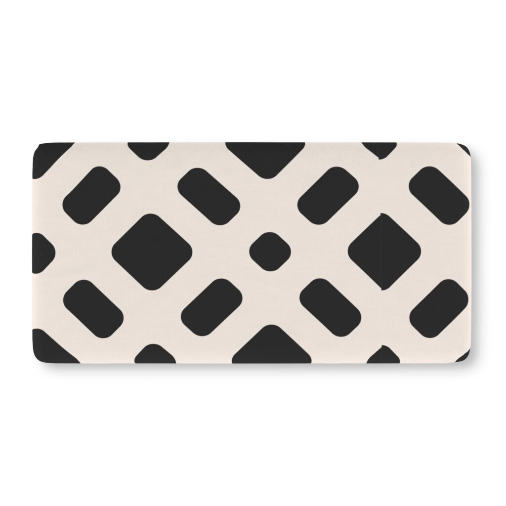 Baby Crib Sheet — Modern Black Geometric Pattern (Fitted)