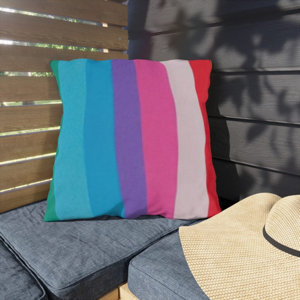Outdoor Pillow – Colorful Rainbow Striped LGBTQ+ Pride Cushion