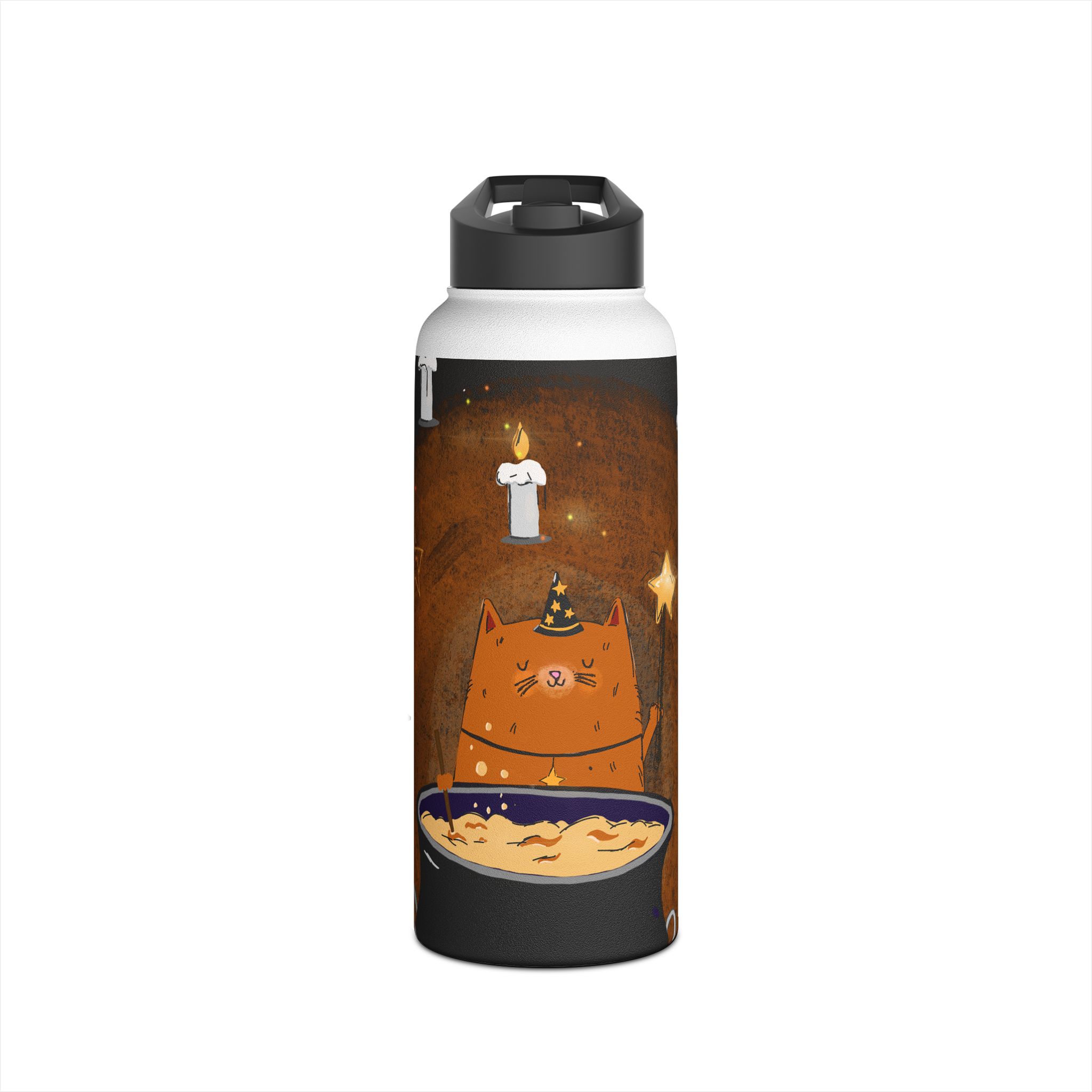 Witch Cat Brewing Potion water bottle | Stainless Steel Bottle - Image 11