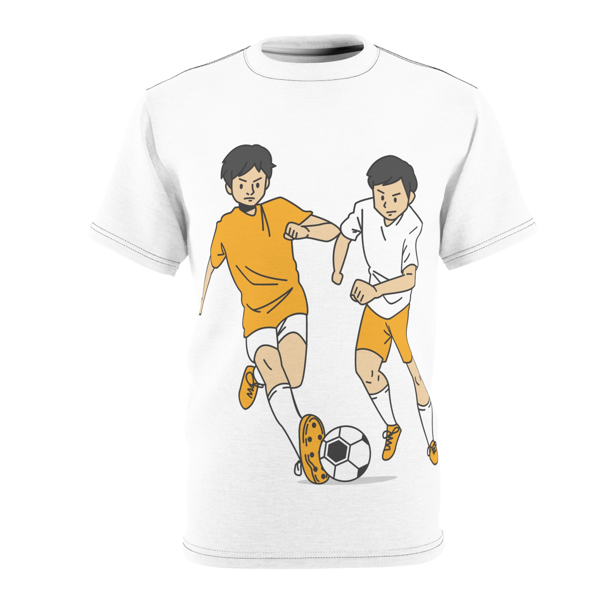Soccer Players Illustration Tee | Two Men Playing Football, Sports Graphic - Image 5