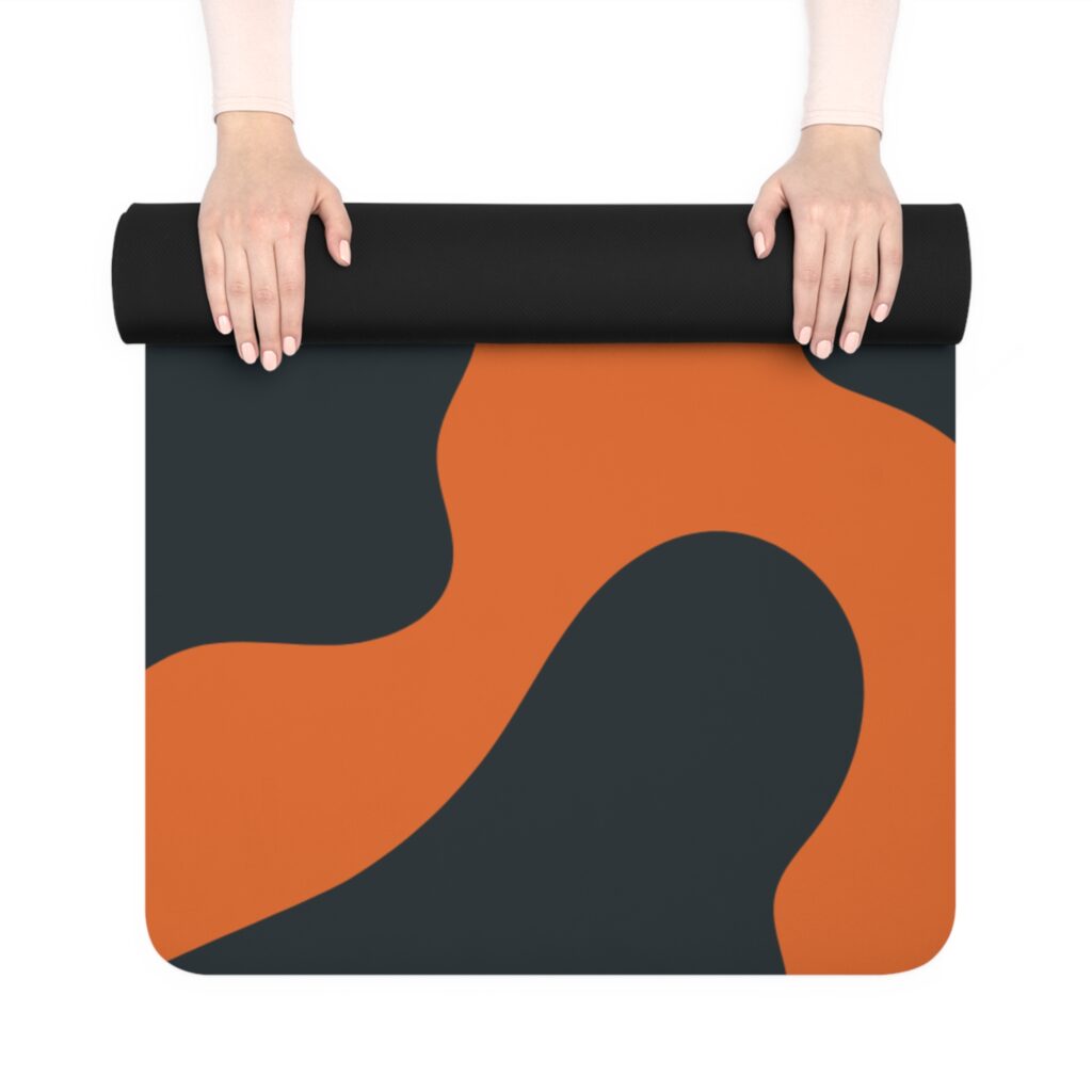 Cheetah Stripe Yoga Mat — Non-Slip Rubber Mat with Bold Orange & Black Pattern