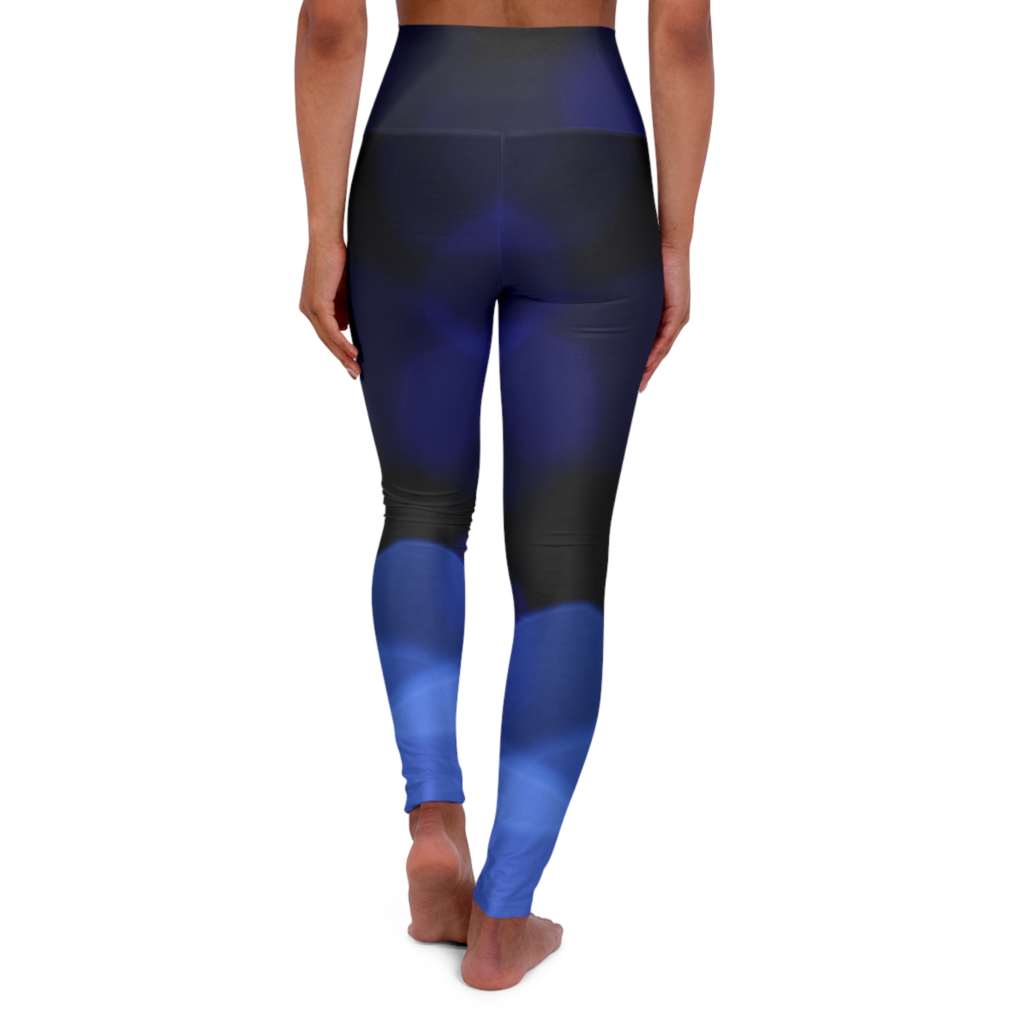 Blue Abstract Yoga Leggings - Image 3
