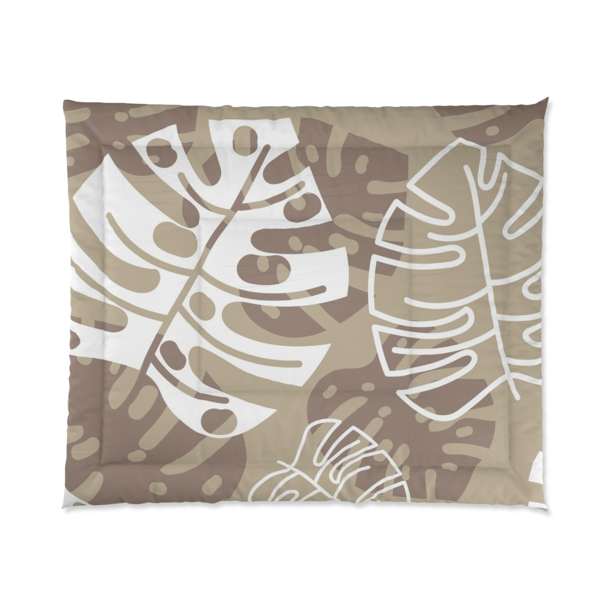 Neutral Monstera Leaf Comforter - Image 5
