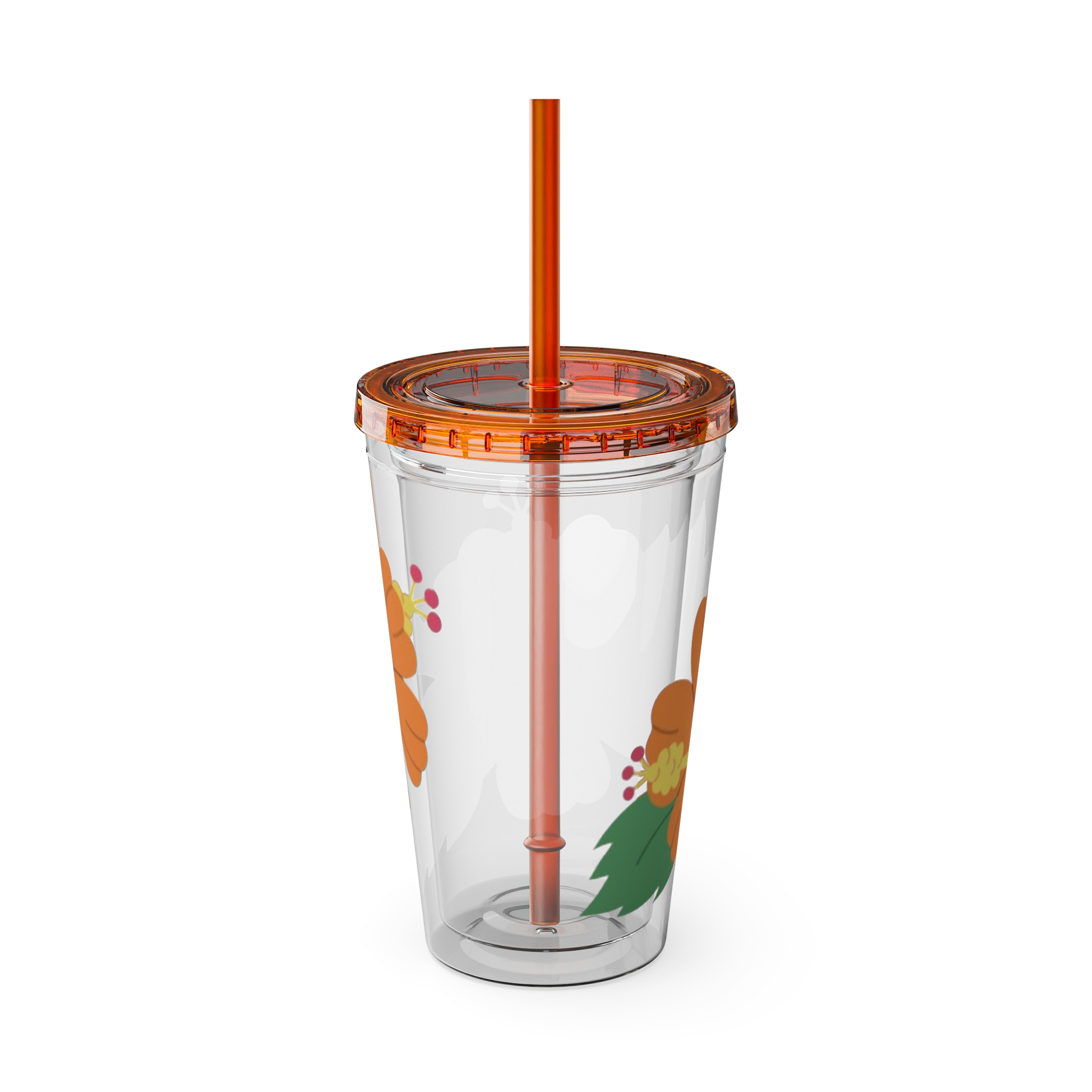 Tropical Hibiscus Sunsplash Tumbler with Straw | 16oz - Image 11