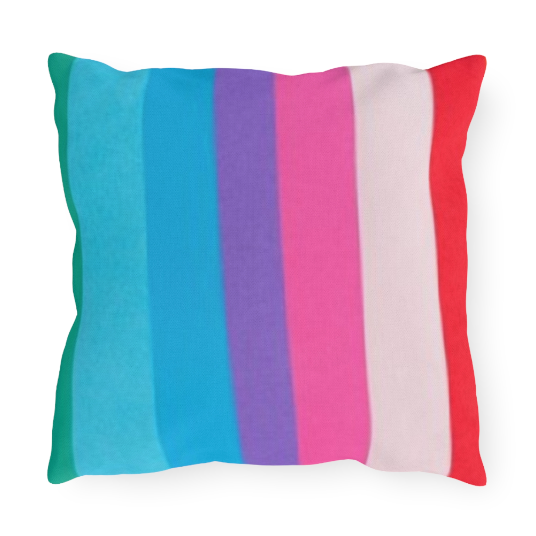 Outdoor Pillow – Colorful Rainbow Striped LGBTQ+ Pride Cushion - Image 6