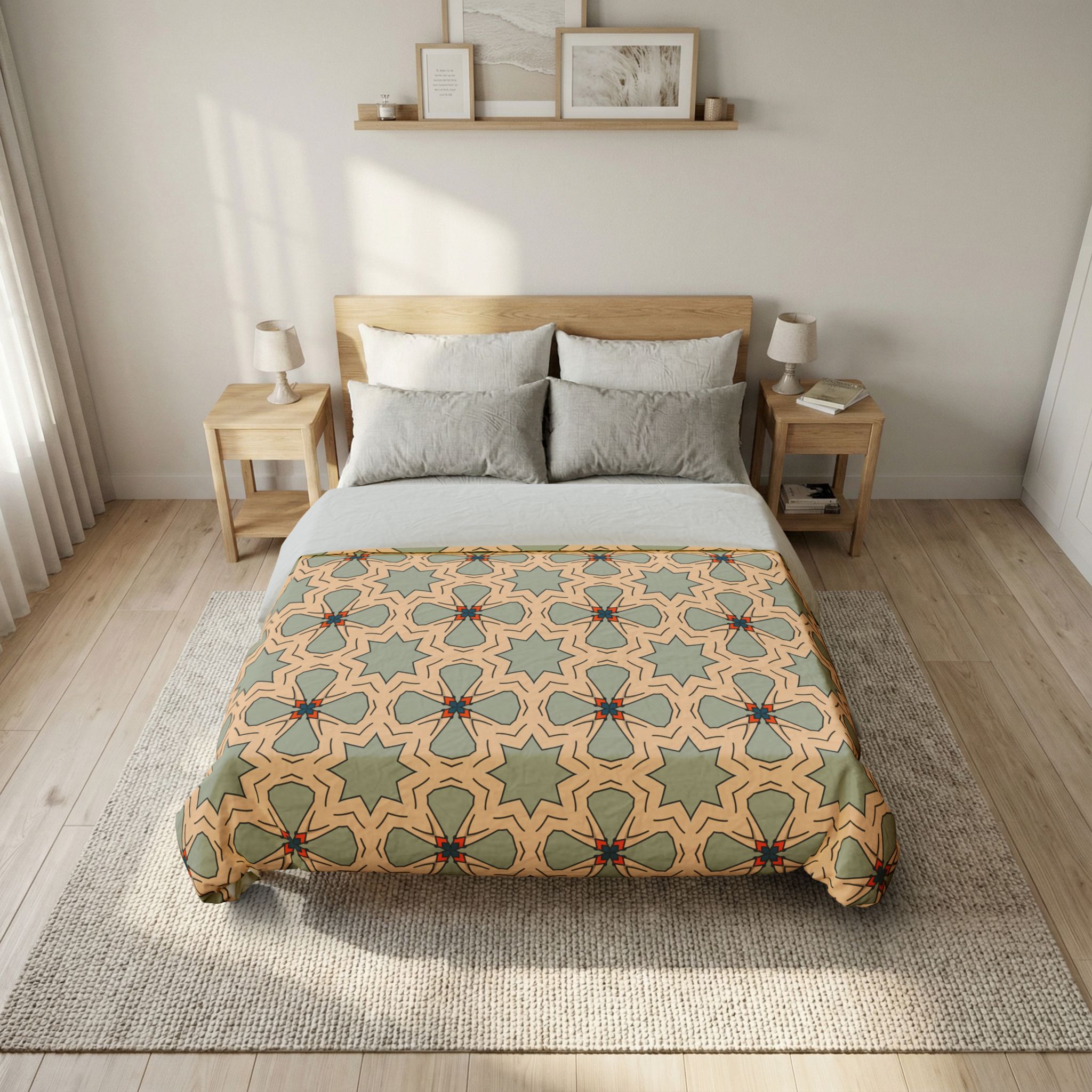 Geometric Boho Pattern Cotton Duvet Cover - Image 8
