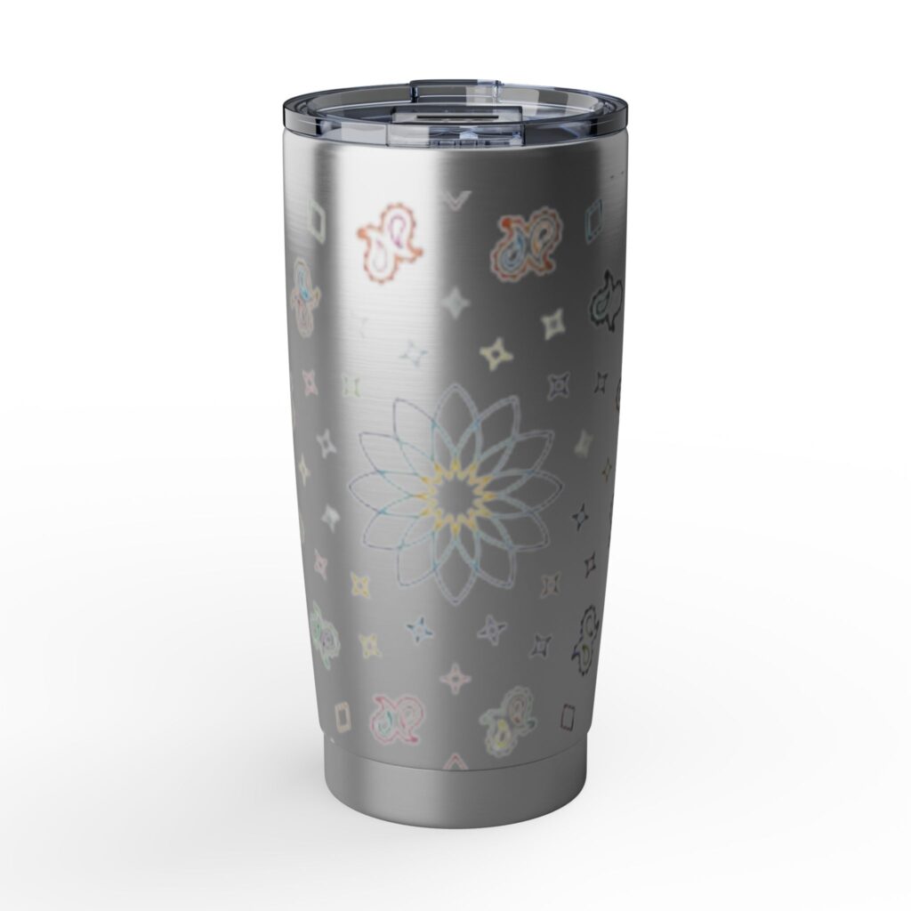 Pastel Paisley Floral 20oz Tumbler | Boho Pattern Stainless Steel