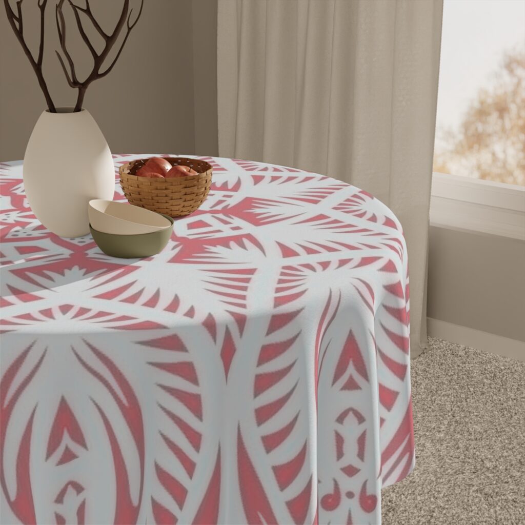 Pink Mandala Tablecloth — Boho Floral Square Table Cover for Dining & Parties
