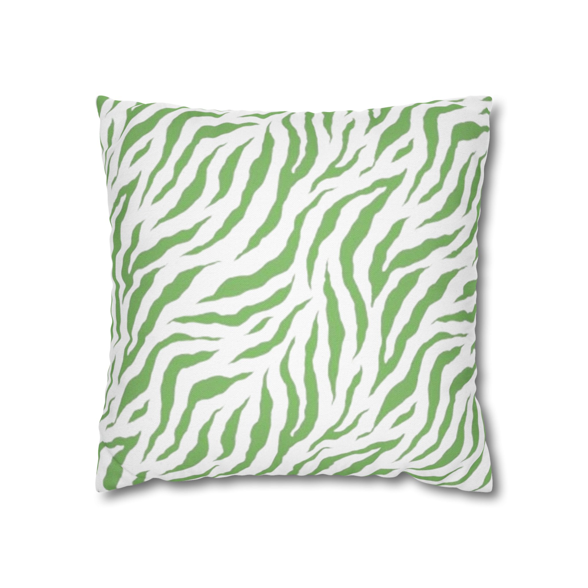 Green Zebra Print Square Pillowcase - Image 11