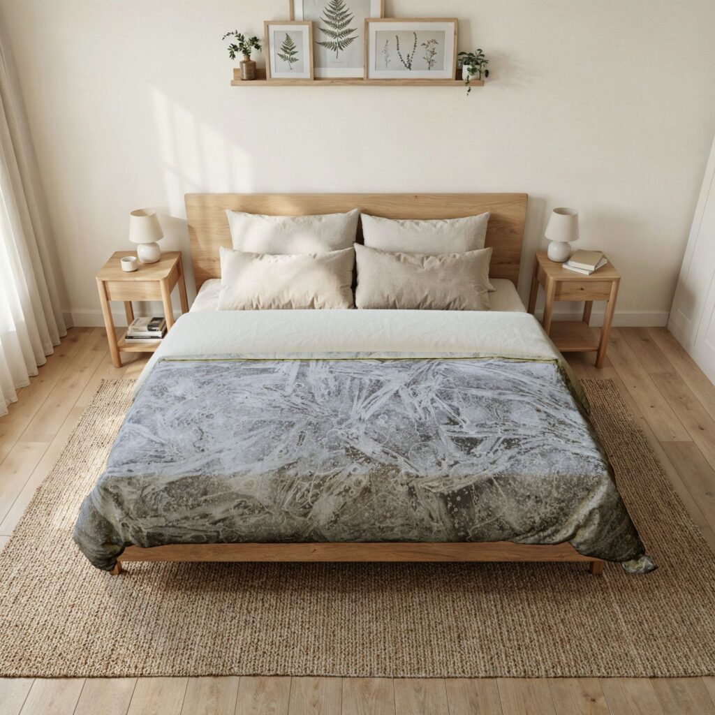 Gray Marble Texture Cotton Duvet Cover — Modern Abstract Bedding