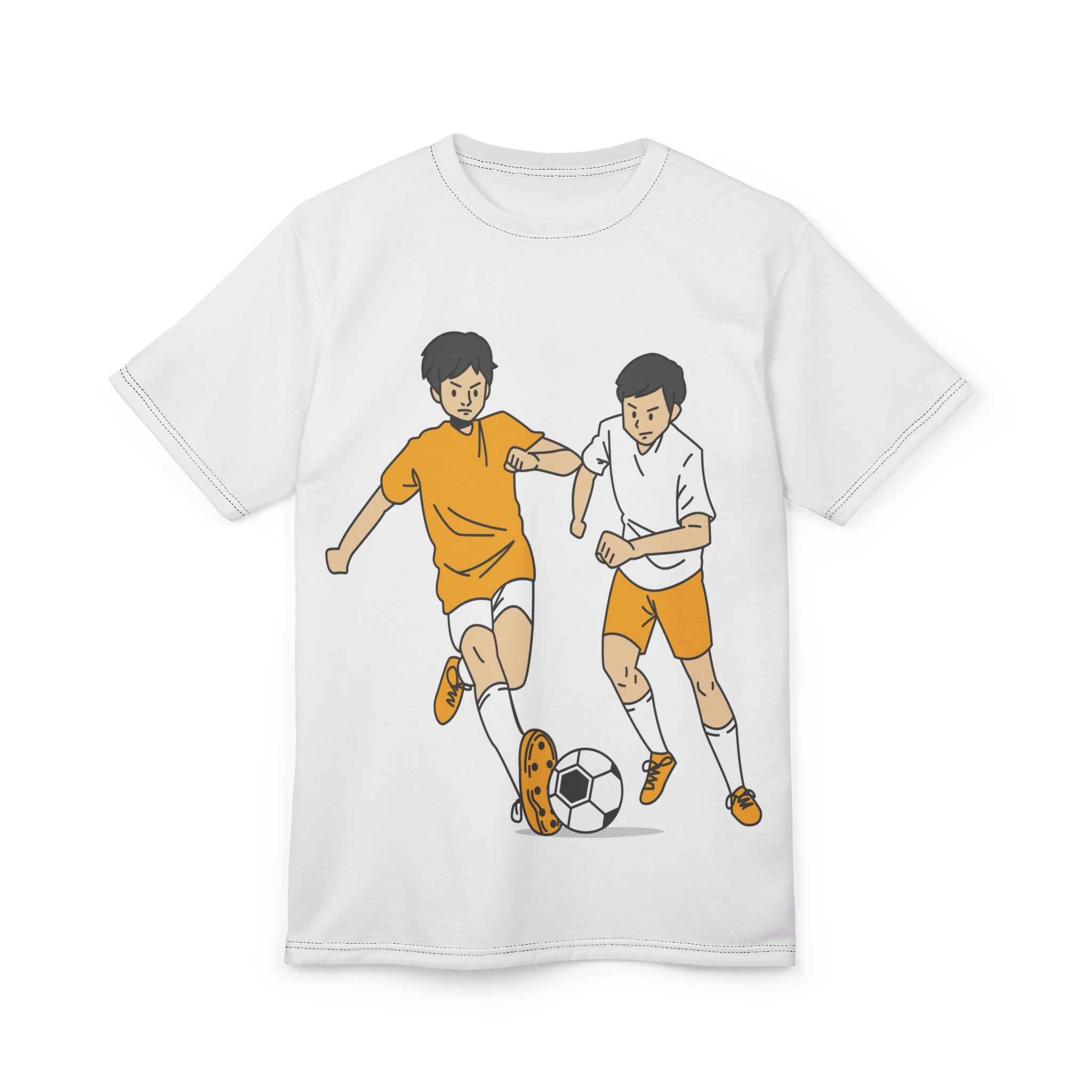 Soccer Players Illustration Tee | Two Men Playing Football, Sports Graphic - Image 7