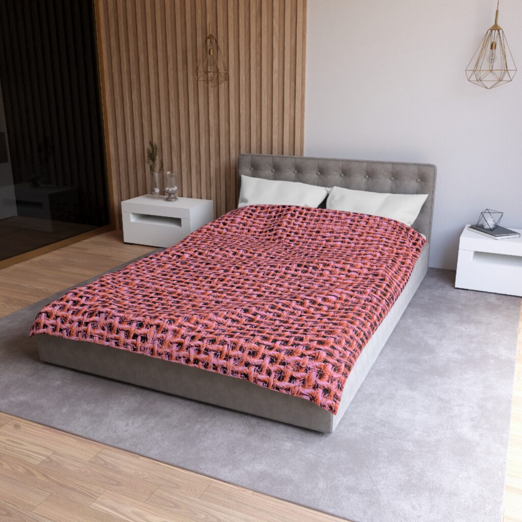 Pink Woven Texture Microfiber Duvet Cover