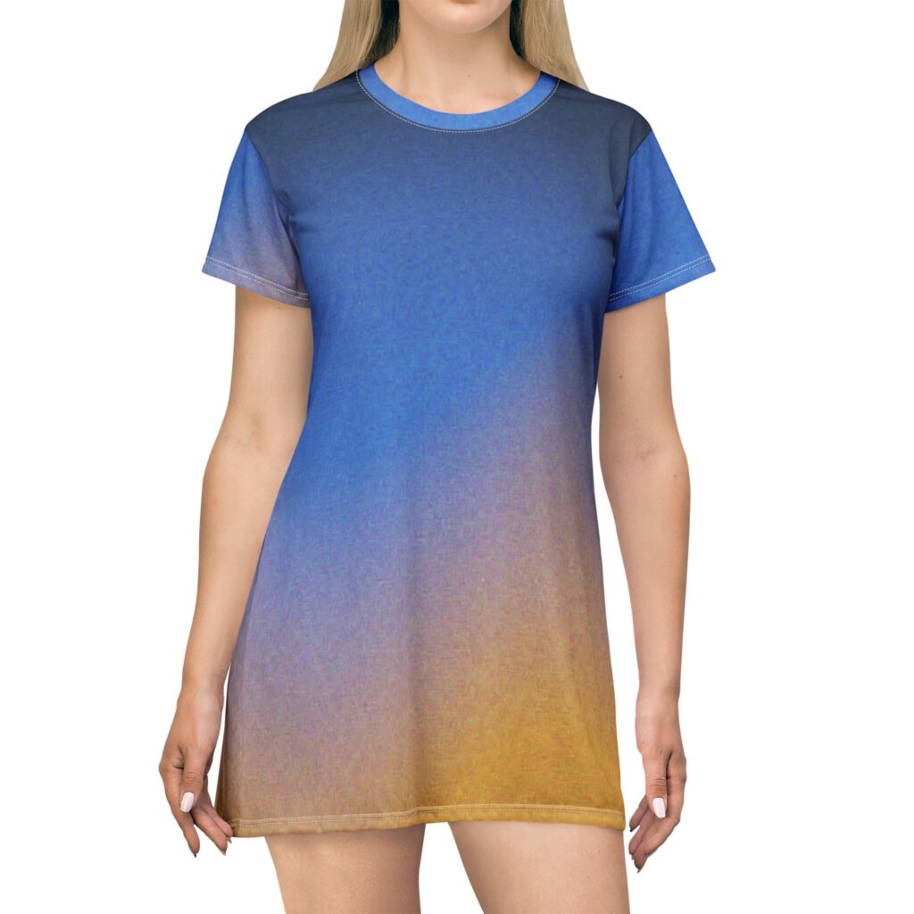 Sunset Gradient T-Shirt Dress