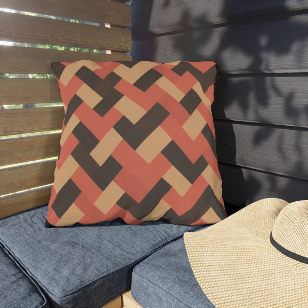 Geometric Woven Pattern Outdoor Pillow