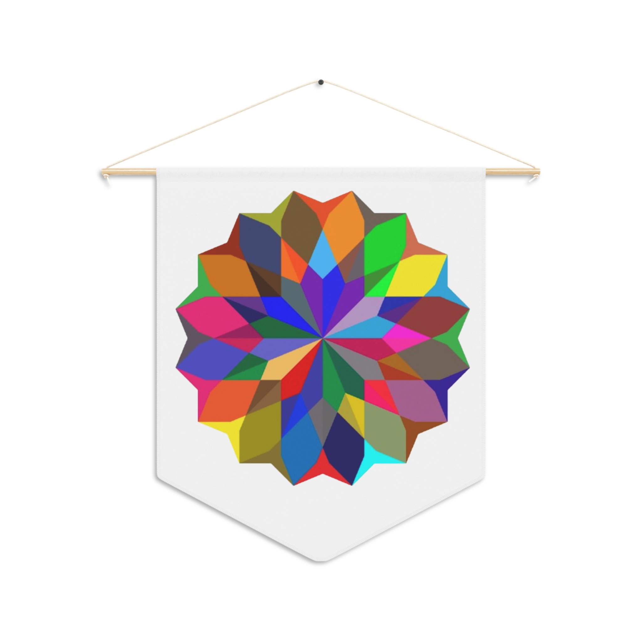 Colorful Geometric Mandala Pennant – Vibrant Wall Flag for Home & Office - Image 2