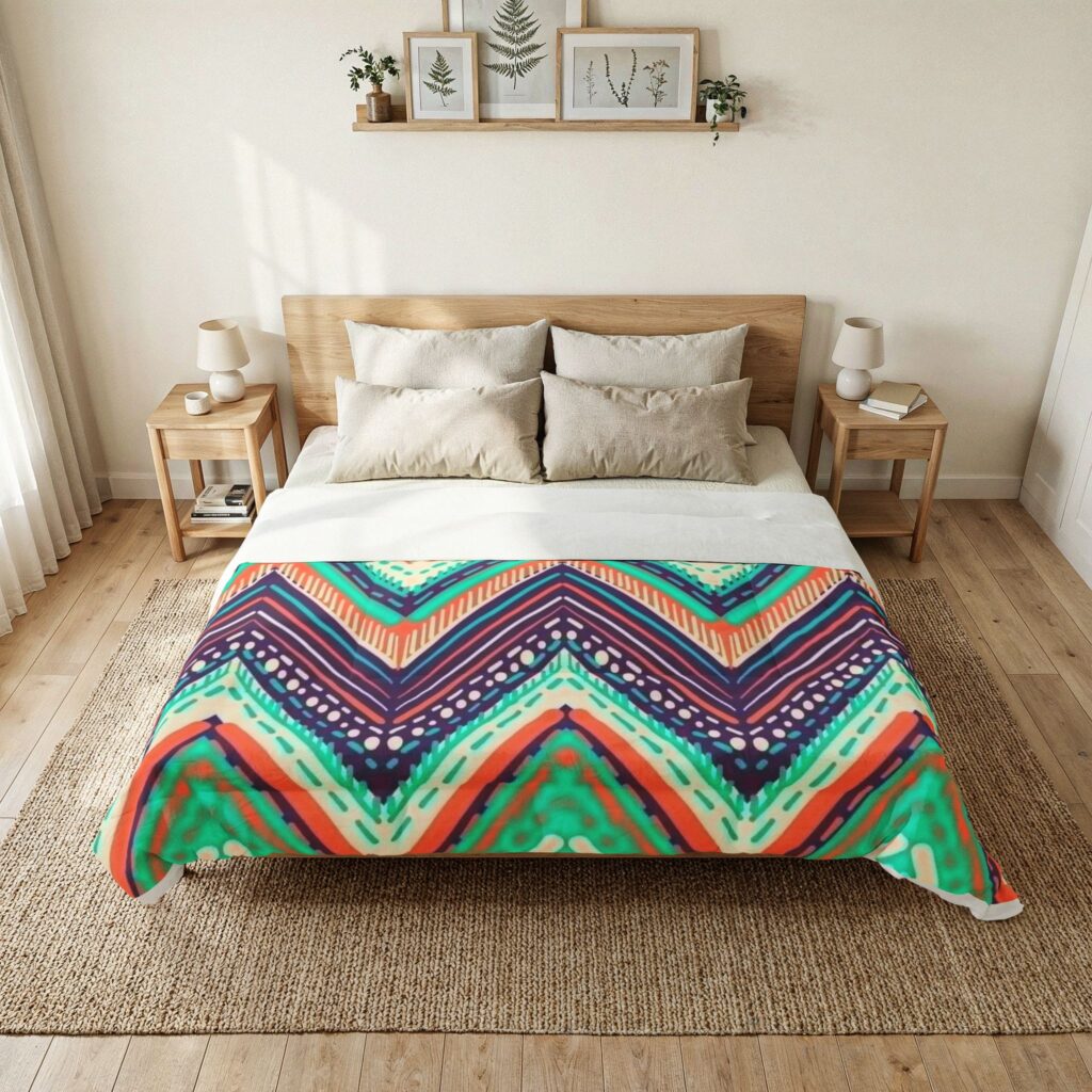 Colorful Chevron Pattern Cotton Comforter