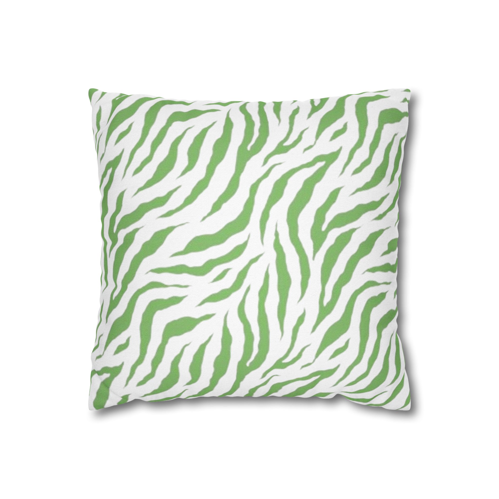 Green Zebra Print Square Pillowcase - Image 6
